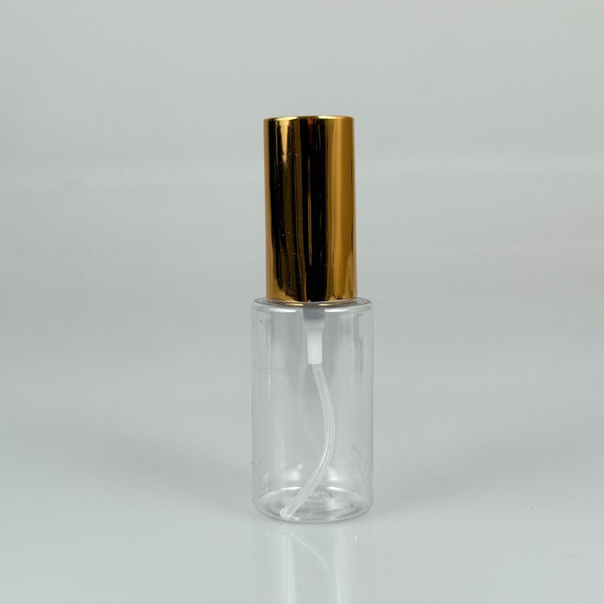 30 ML PET KOLONYA, PARFÜM VB ŞİŞELERİ - METAL ALÜMİNYUM GOLD KAPAK + VİDALI SPREY + 30 CC ŞİŞE SET TAKIM