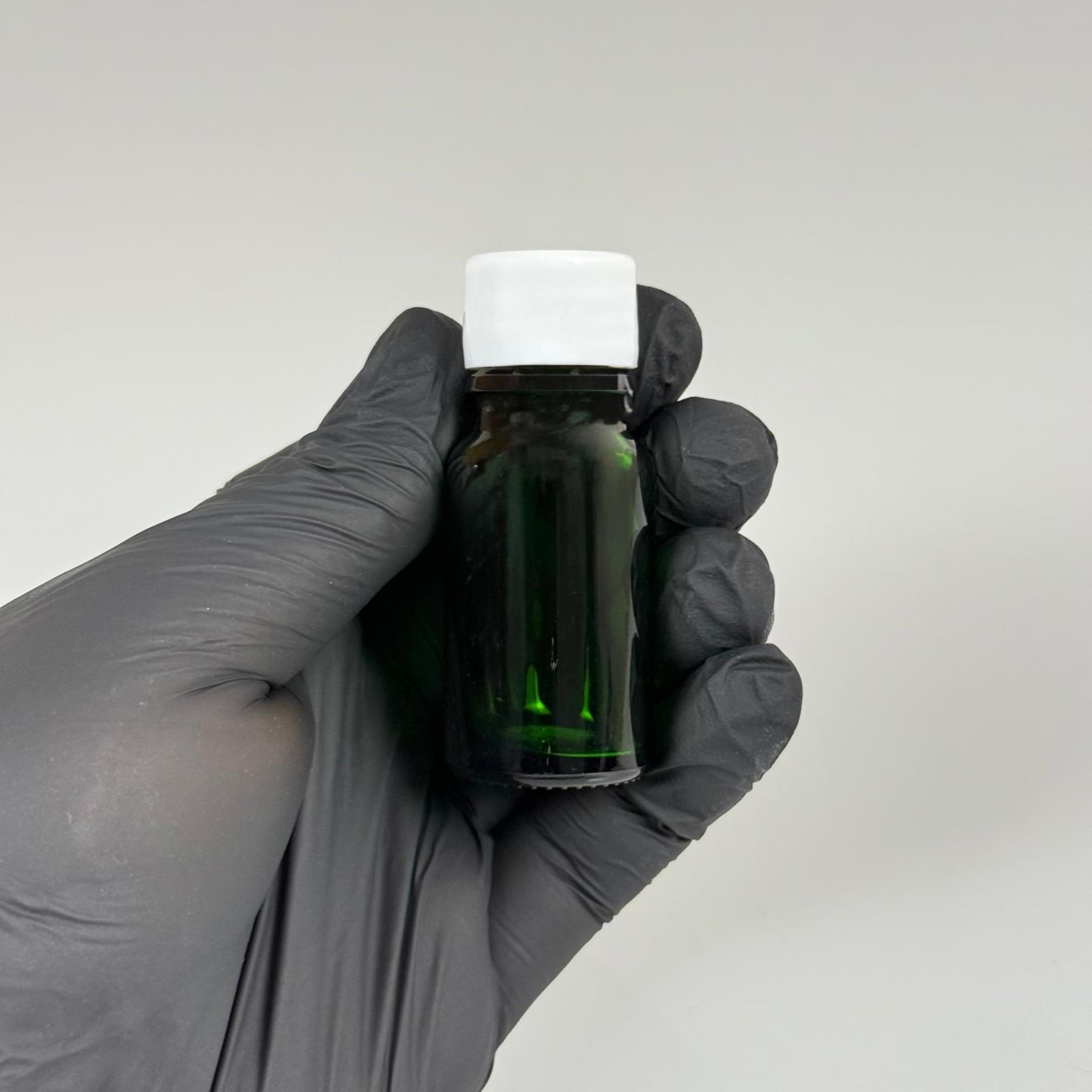 10 ML YEŞİL CAM ŞİŞE + CONTALI BEYAZ KAPAK - 10 CC KAPAKLI CAM ŞİŞE