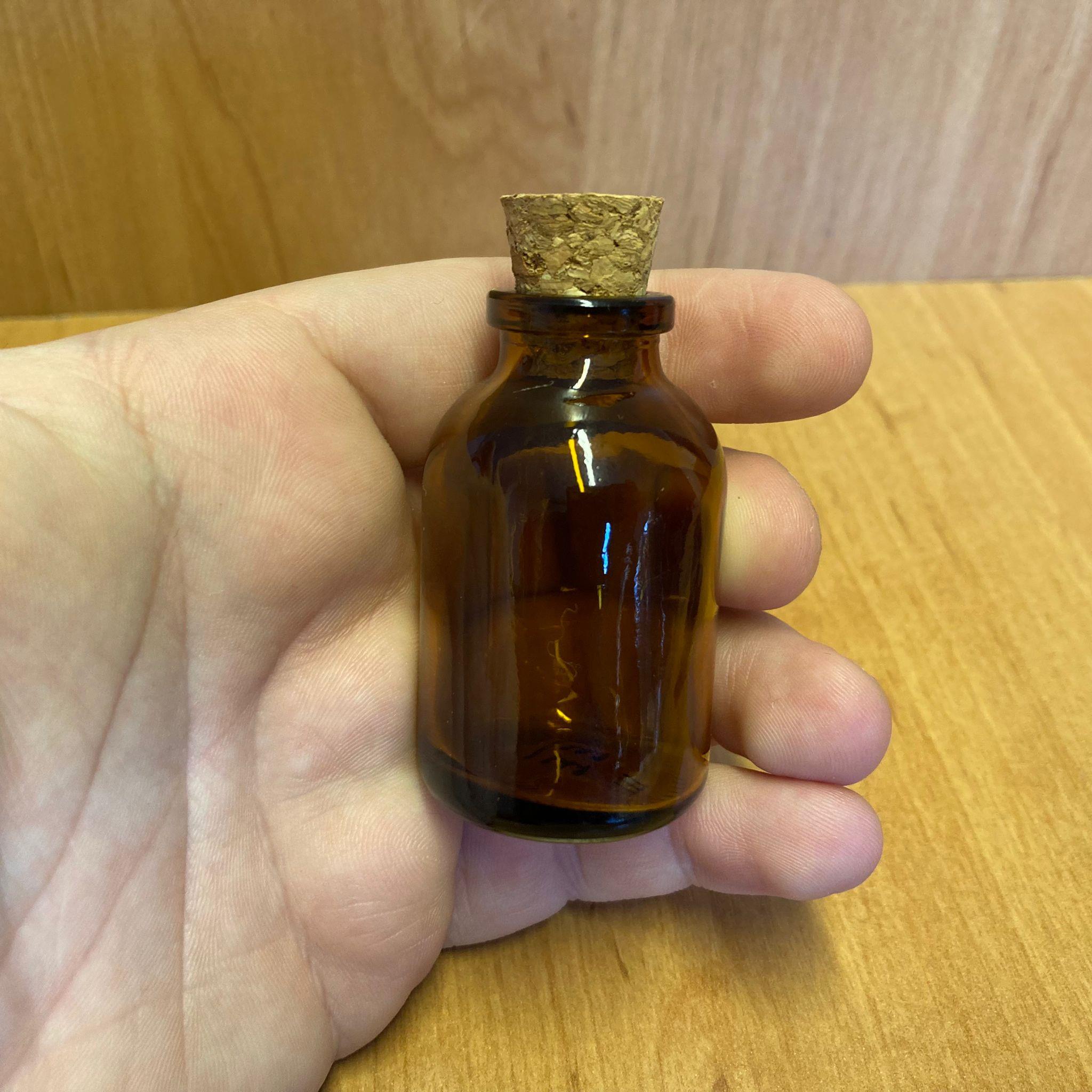 25 CC AMBER MANTAR TIPALI CAM ŞİŞE - MANTAR TIPALI KAHVERENGİ CAM ŞİŞE 25 ML