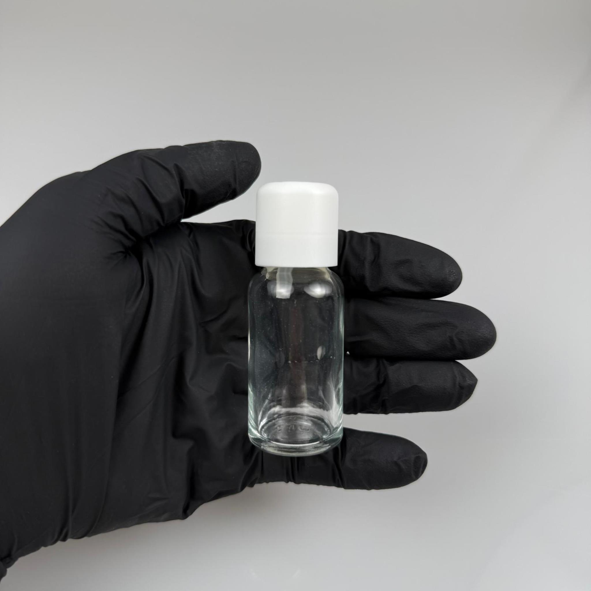 20 CC ŞEFFAF CAM ŞİŞE + İÇTEN DAMLALIKLI ÇOCUK KİLİTLİ BEYAZ KAPAK - SAYDAM 20 ML KİLİT KAPAKLI DAMLATMALI ŞİŞE