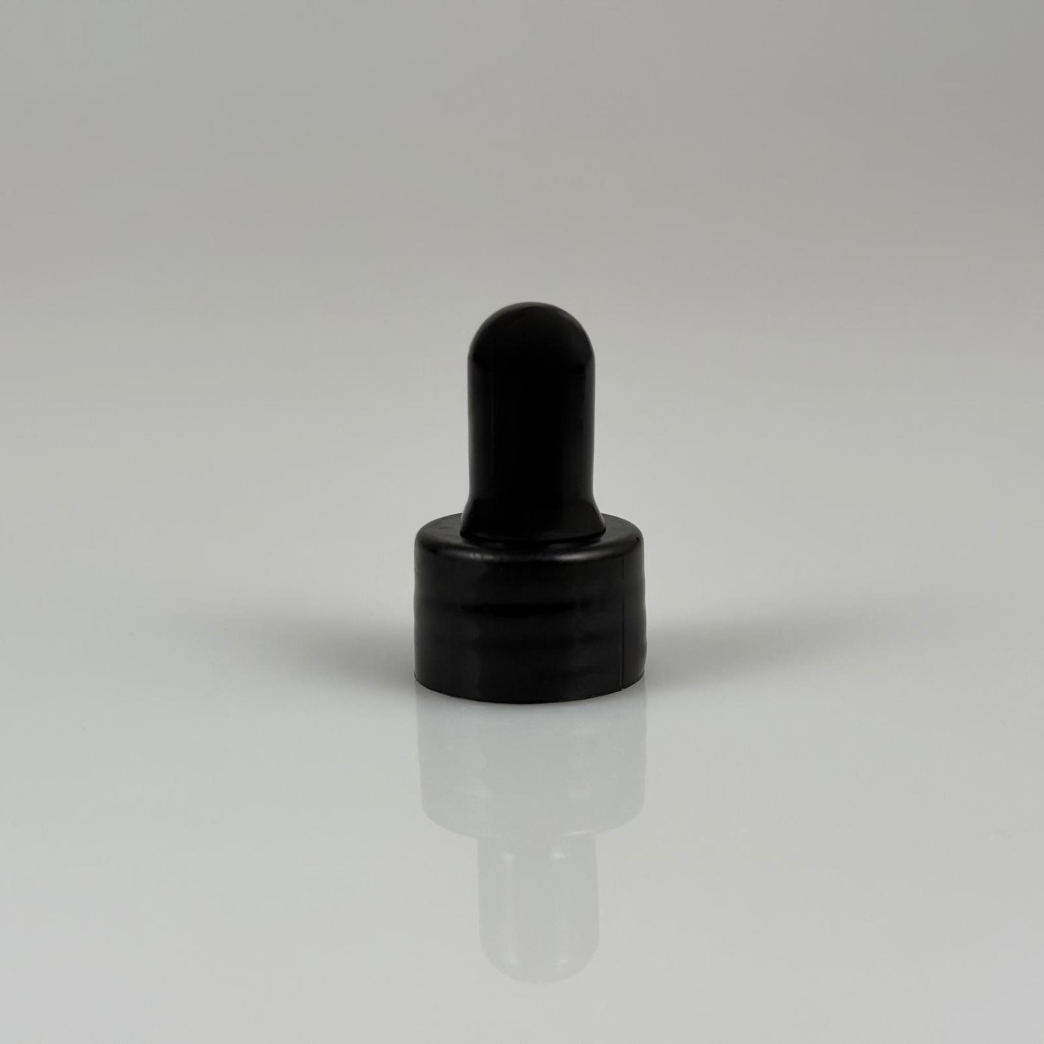 18 MM SİYAH EMZİKLİ DELİKLİ PLASTİK KAPAK SİYAH - DÜZ (DAMLALIK İÇİN)