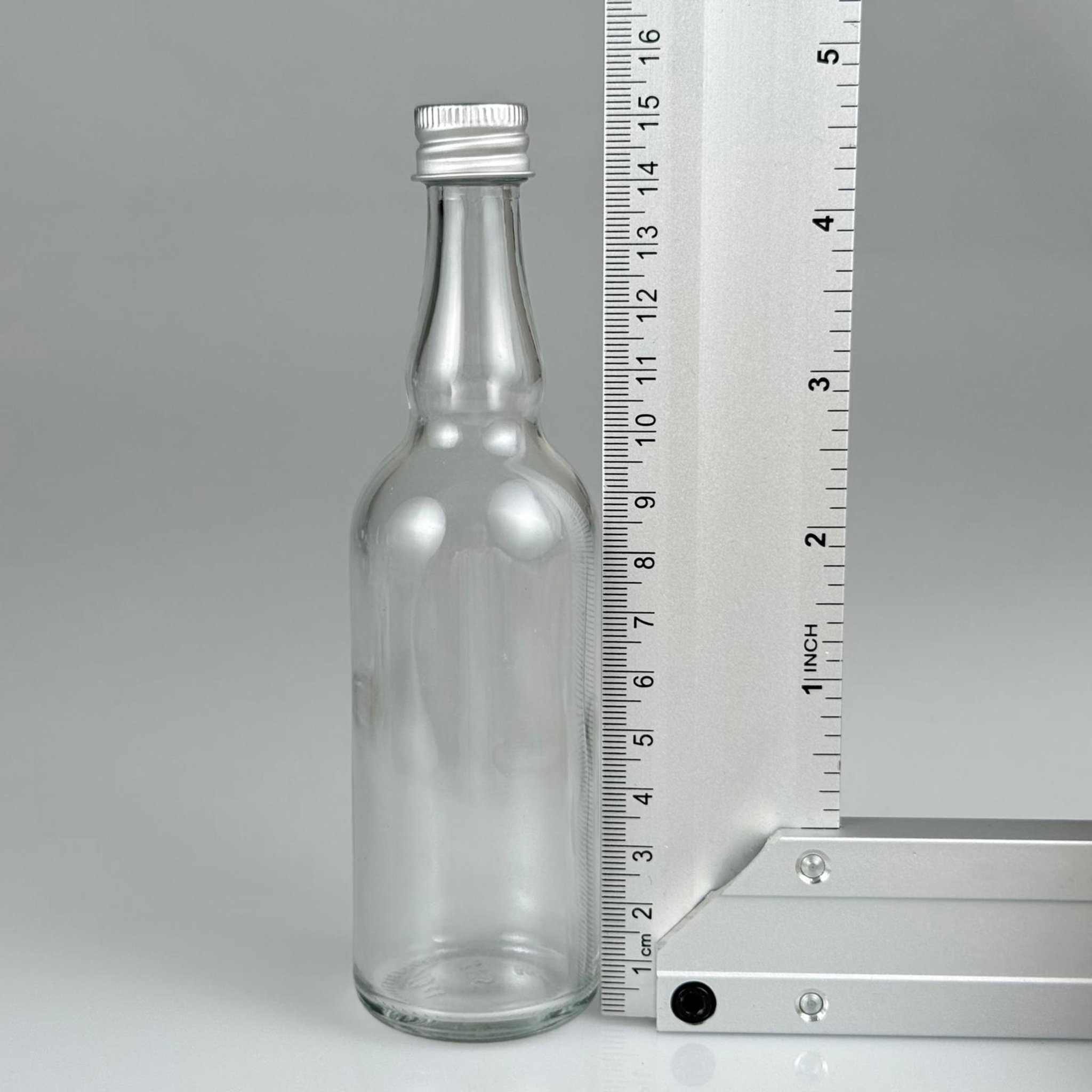 100 CC ŞEFFAF CAM BOĞUMLU SOS ŞİŞESİ + GÜMÜŞ ALÜMİNYUM METAL KAPAKLI TAKIM - 100 ML SOS ŞİŞESİ