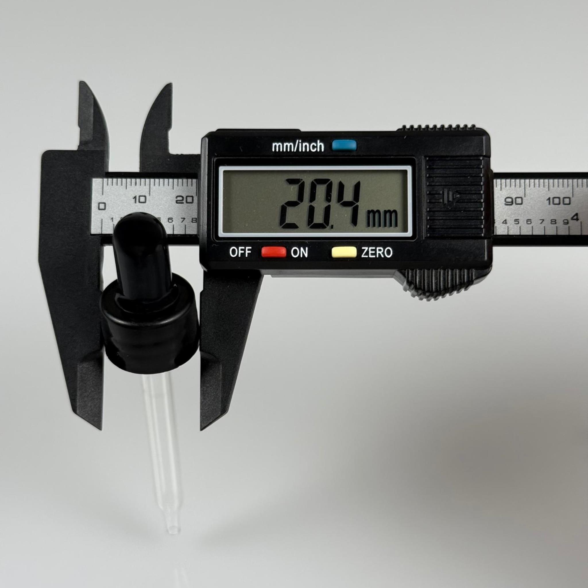 18 MM CAM DAMLALIKLI TAKIM - SİYAH EMZİK +  DELİKLİ PLASTİK DÜZ SİYAH KAPAK + 76 MM SİVRİ ( UCU İNCE ) CAM PİPET