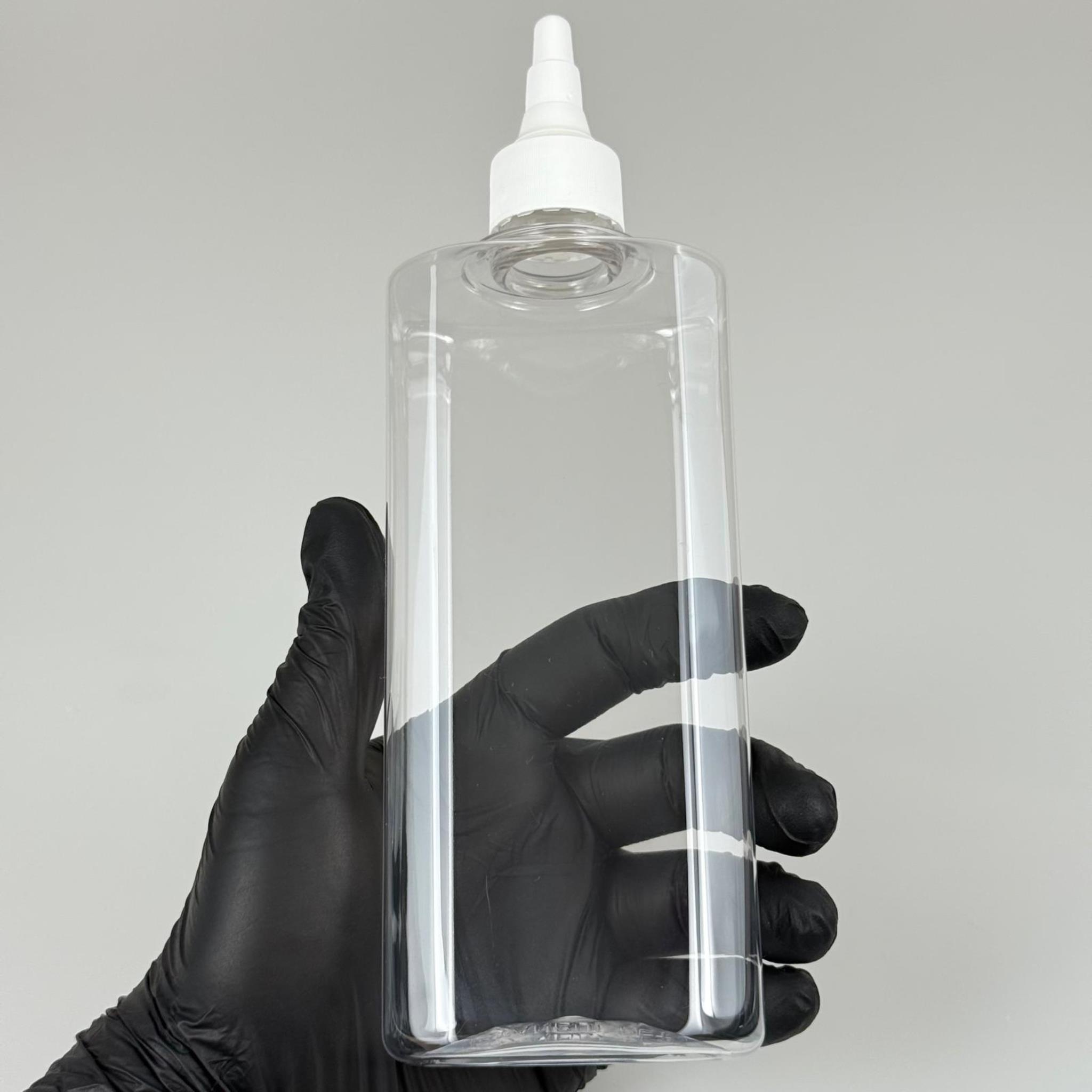 400 CC YASSI MODEL PET ŞİŞE - BEYAZ ASANSÖR KAPAKLI - 400 ML AKITICILI PLASTİK ŞİŞE