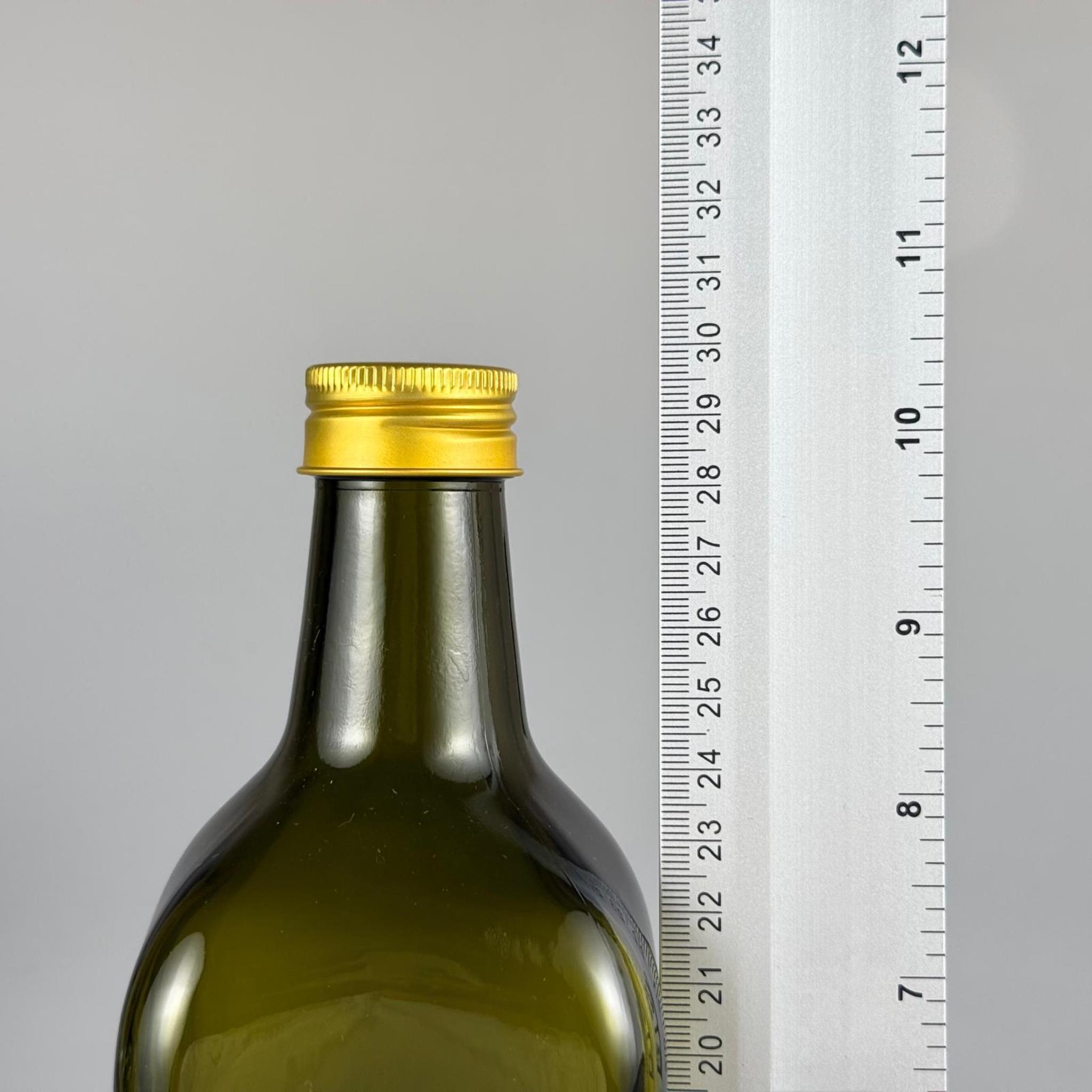 750 CC YEŞİL MARASKA CAM ŞİŞE - GOLD METAL ALÜMİNYUM KAPAKLI - 750 ML KÖŞELİ YAĞ ŞİŞESİ - SİRKE ŞİŞESİ