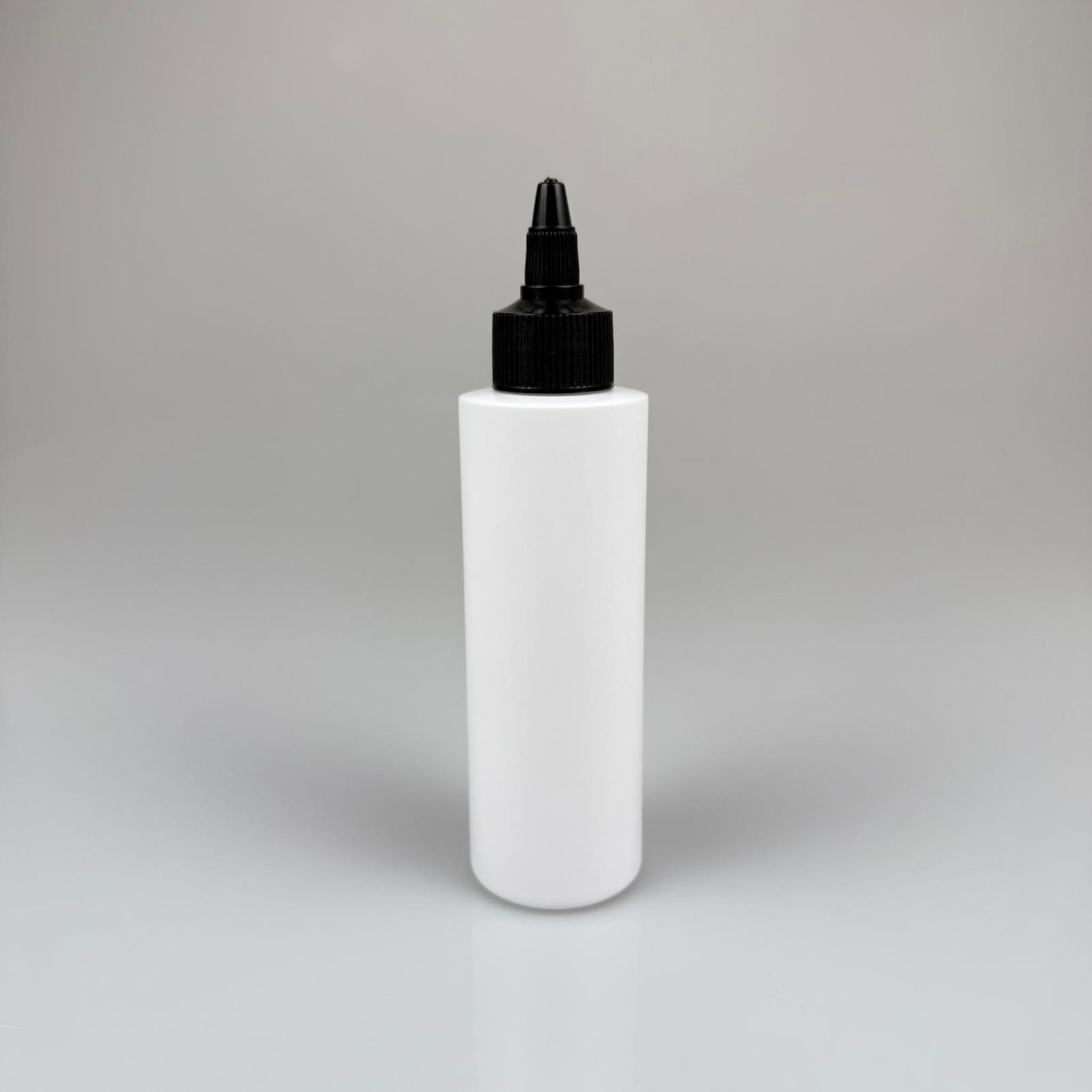 YAĞ, SOS, ACI SOS, SİRKE, SRIRACHA, MÜREKKEP, TUTKAL AKITICI VB BOŞ ŞİŞELERİ - SİYAH SİVRİ TWİST AKITICI KAPAK + 150 ML BEYAZ POLİETİLEN PLASTİK ŞİŞE TAKIM