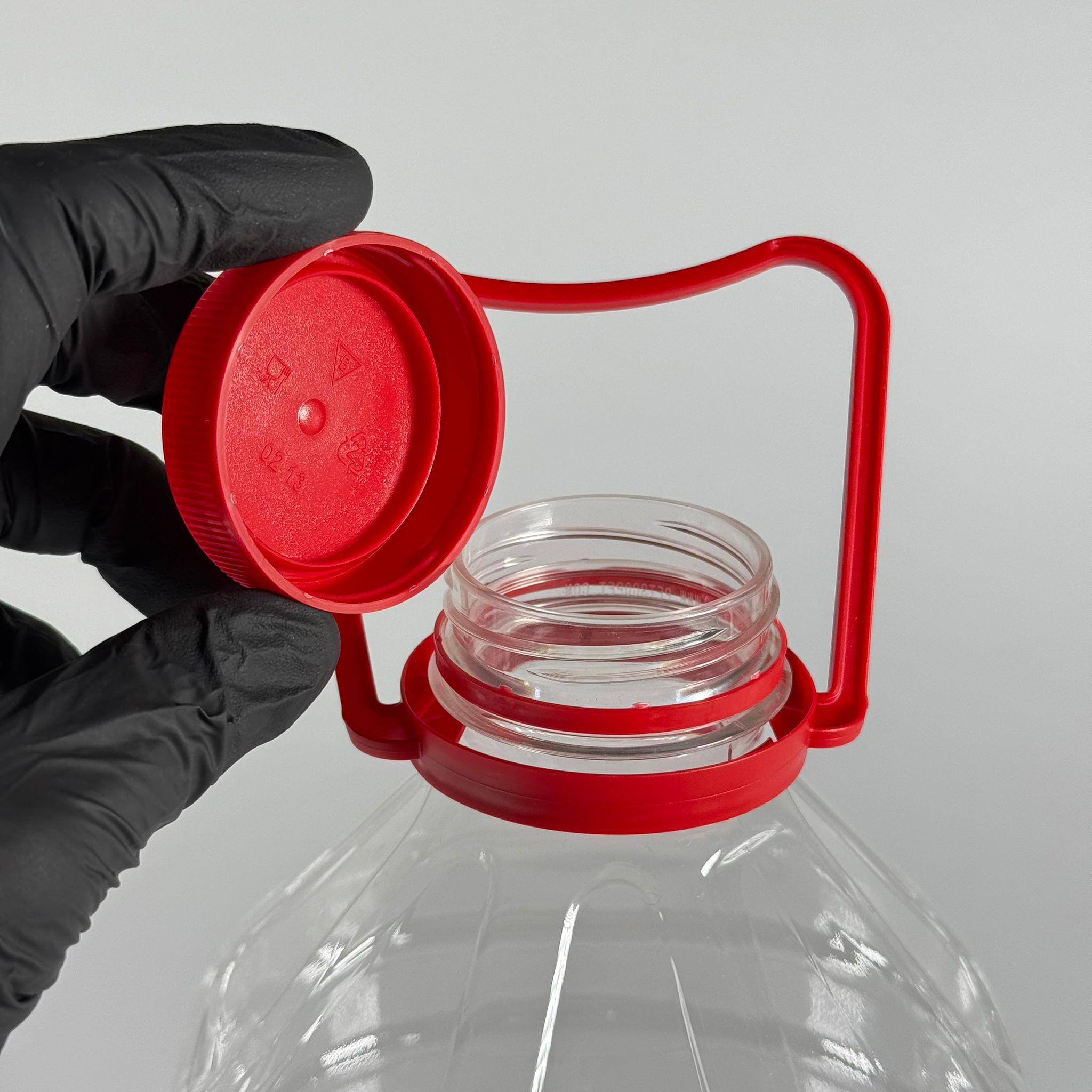 3 LT KÖŞELİ SU PETİ - KIRMIZI KAPAKLI KIRMIZI KULPLU - 3000 CC PET ŞİŞE