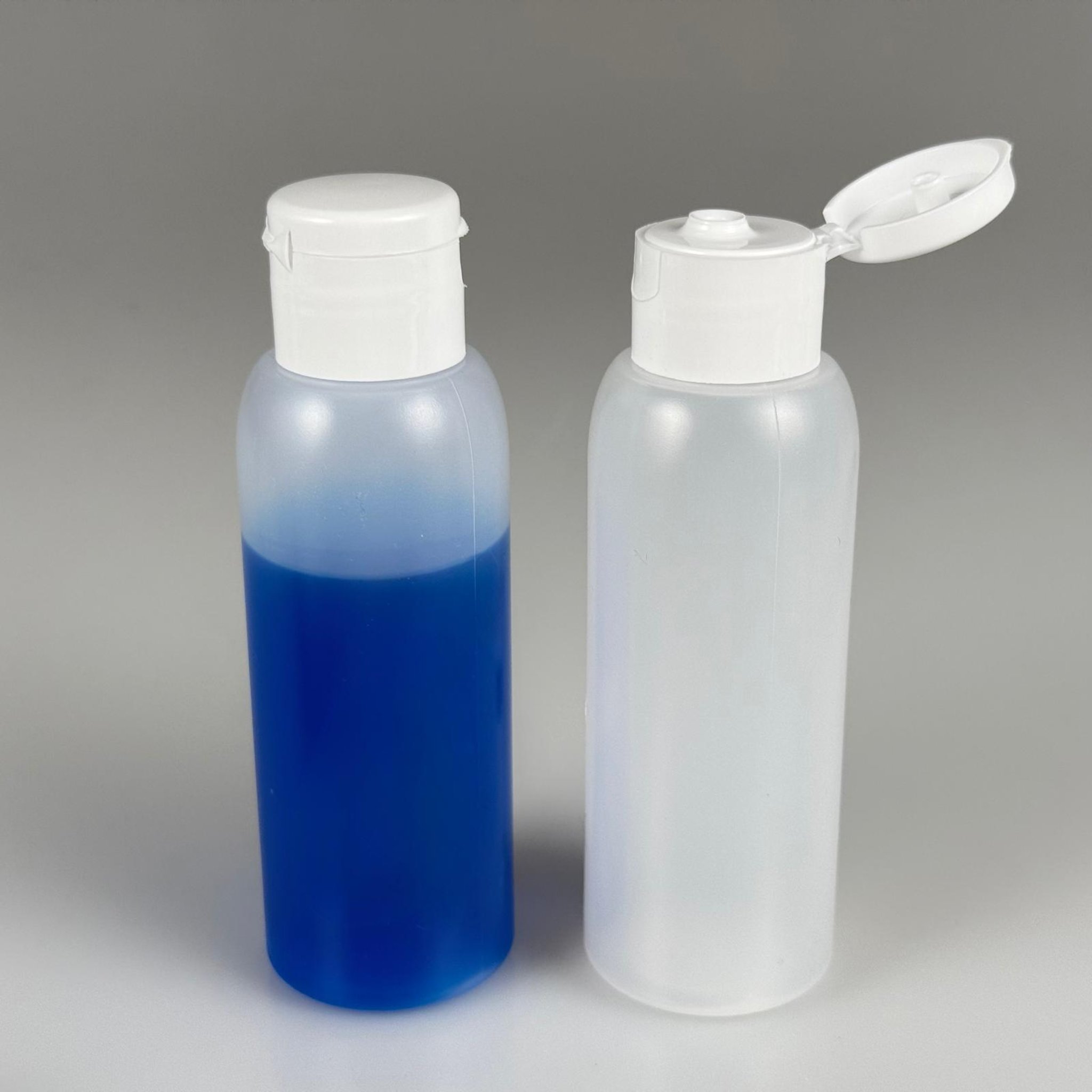 100 ML SIKILABİLİR YUMUŞAK PE POLİETİLEN PLASTİK ŞİŞE - BEYAZ FLİPTOP ŞAMPUAN KAPAKLI - 100 cc sos, yağ, kartuş, mürekkep vb için boş şişeler