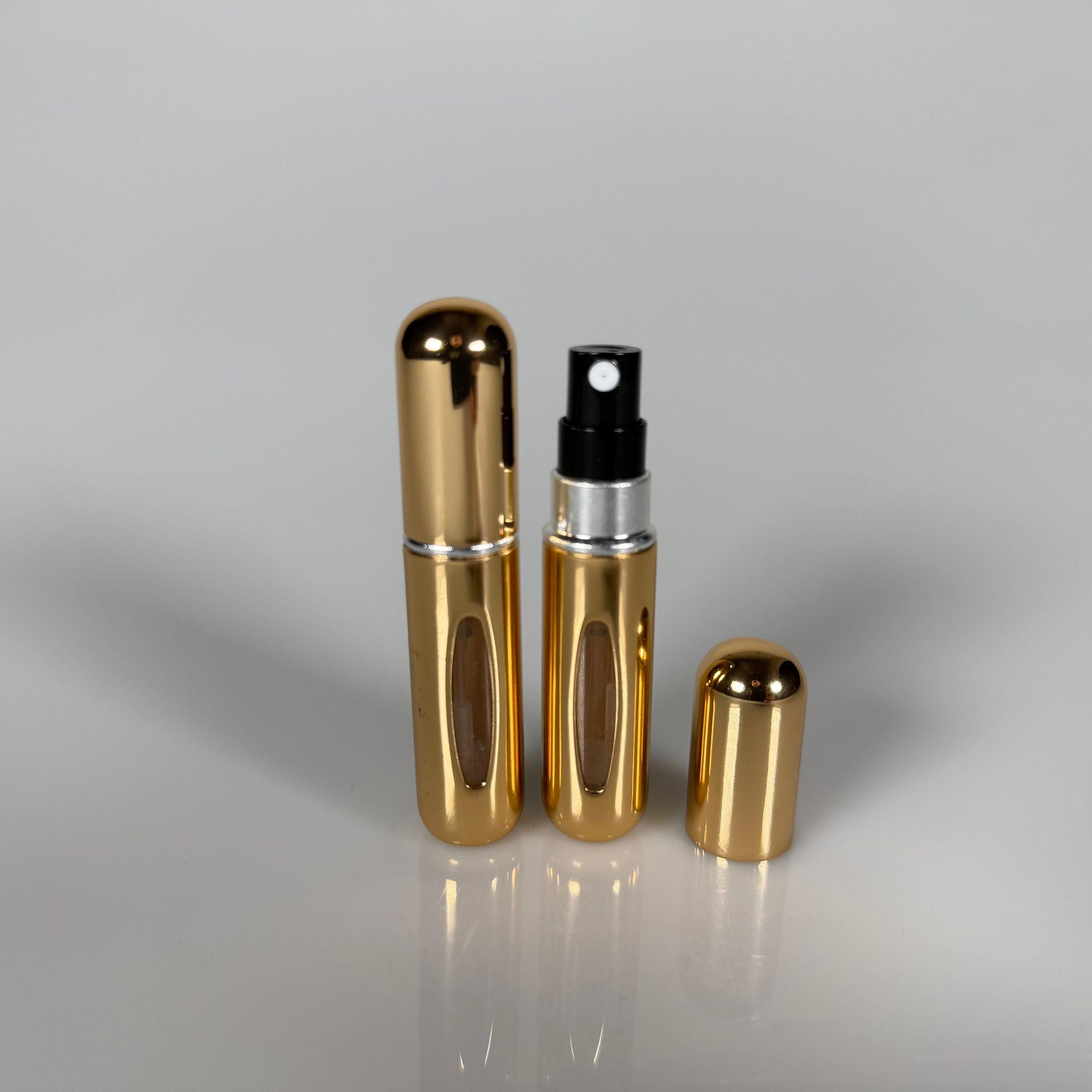 CEP PARFÜM ŞİŞESİ, ALTTAN DOLDURMA, 5 ML ATOMİZER FISFISLI MİNİ SEYAHAT PARFÜM ŞİŞESİ, 5 CC ALTTAN DOLDURULABİLİR MİNİ CEP PARFÜM ŞİŞESİ GOLD
