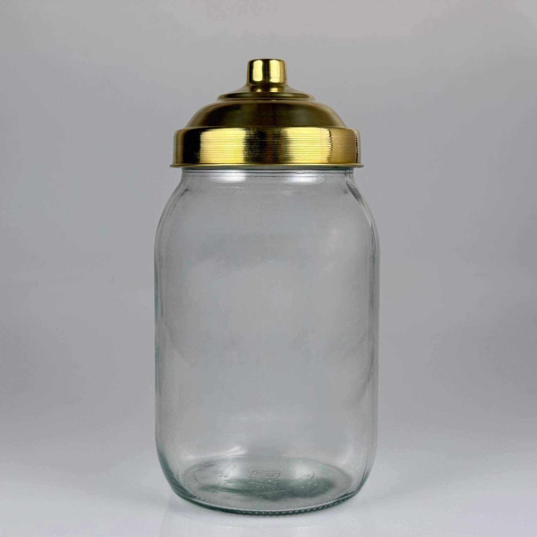 AKTAR, BAKKALİYE, TEŞHİR İÇİN NOSTALJİ PİRİNÇ KAPAKLI CAM KAVANOZ - 2000 ML