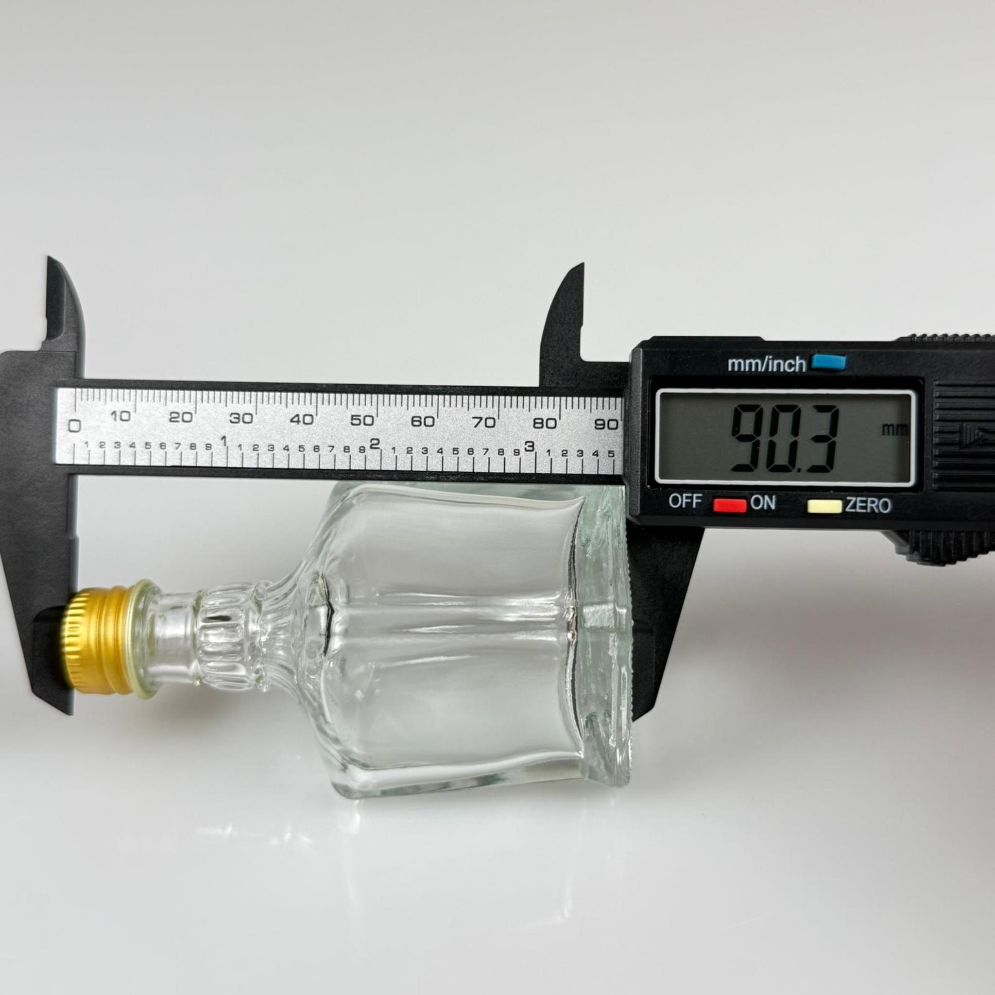 50 CC BOĞAZLI KONİK CAM ŞİŞE - GOLD METAL KAPAKLI KOLONYA TIPALI - 50 ML PRESTİJLİ ŞİŞE