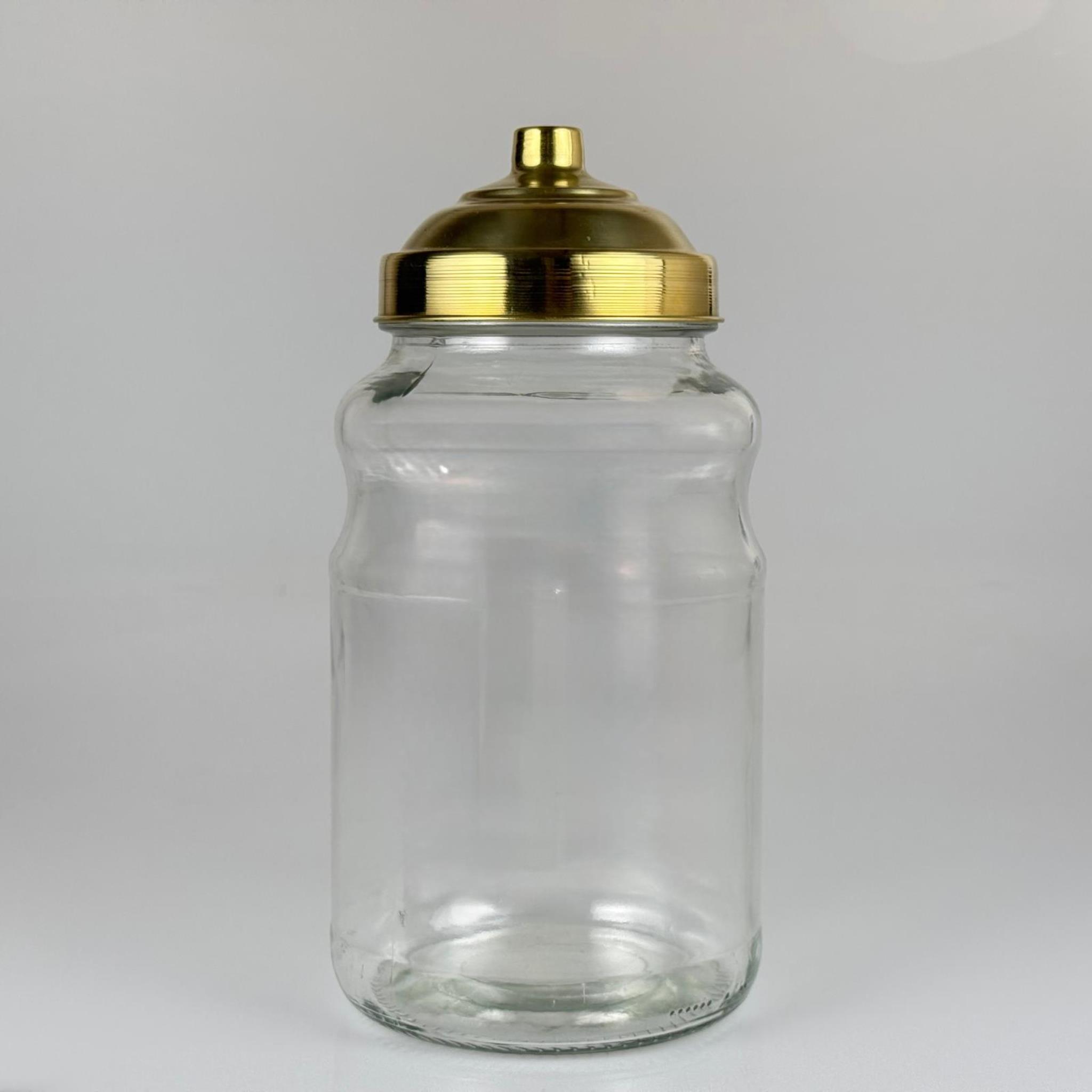 AKTAR, BAKKALİYE, TEŞHİR İÇİN NOSTALJİ PİRİNÇ KAPAKLI CAM KAVANOZ - 2650 ML