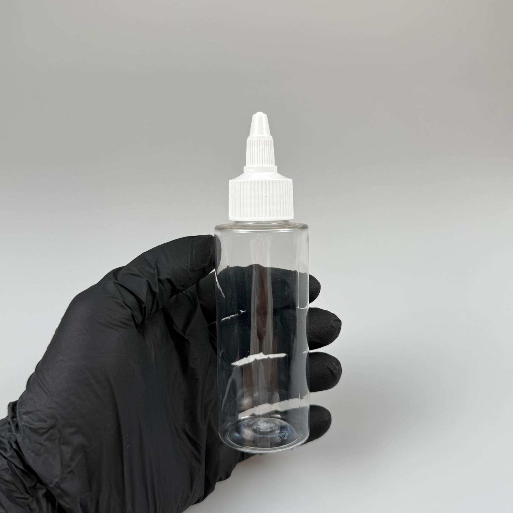 YAĞ, SOS, ACI SOS, SİRKE, SRIRACHA, MÜREKKEP, TUTKAL AKITICI VB BOŞ ŞİŞELERİ - BEYAZ SİVRİ TWİST AKITICI KAPAK + 100 ML KÜT SERT PET PLASTİK ŞİŞE TAKIM