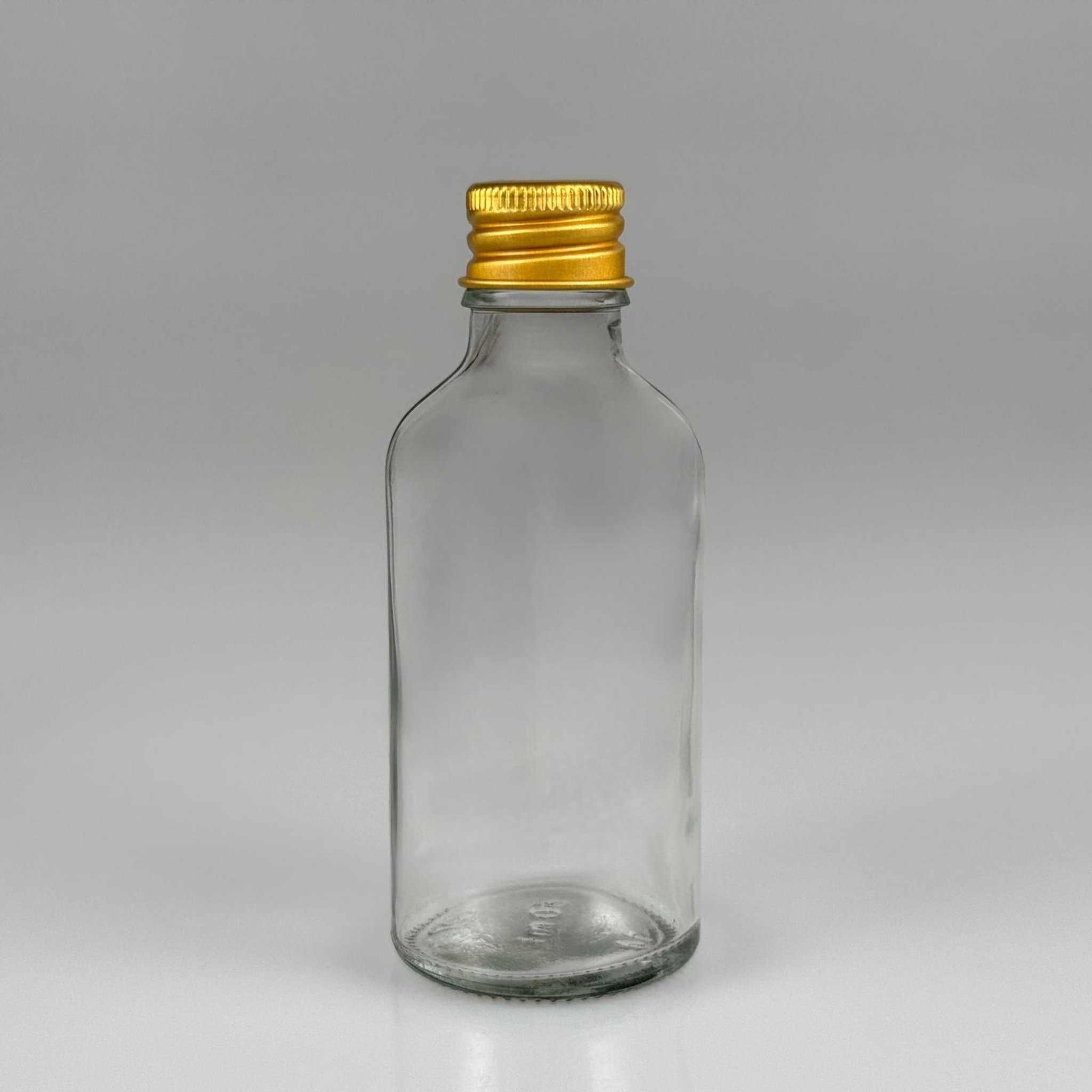 50 CC ŞEFFAF CAM ŞİŞE + KÖPÜK CONTALI GOLD ALÜMİNYUM METAL KAPAKLI TAKIM - 50 ML ŞEFFAF CAM ŞİŞE
