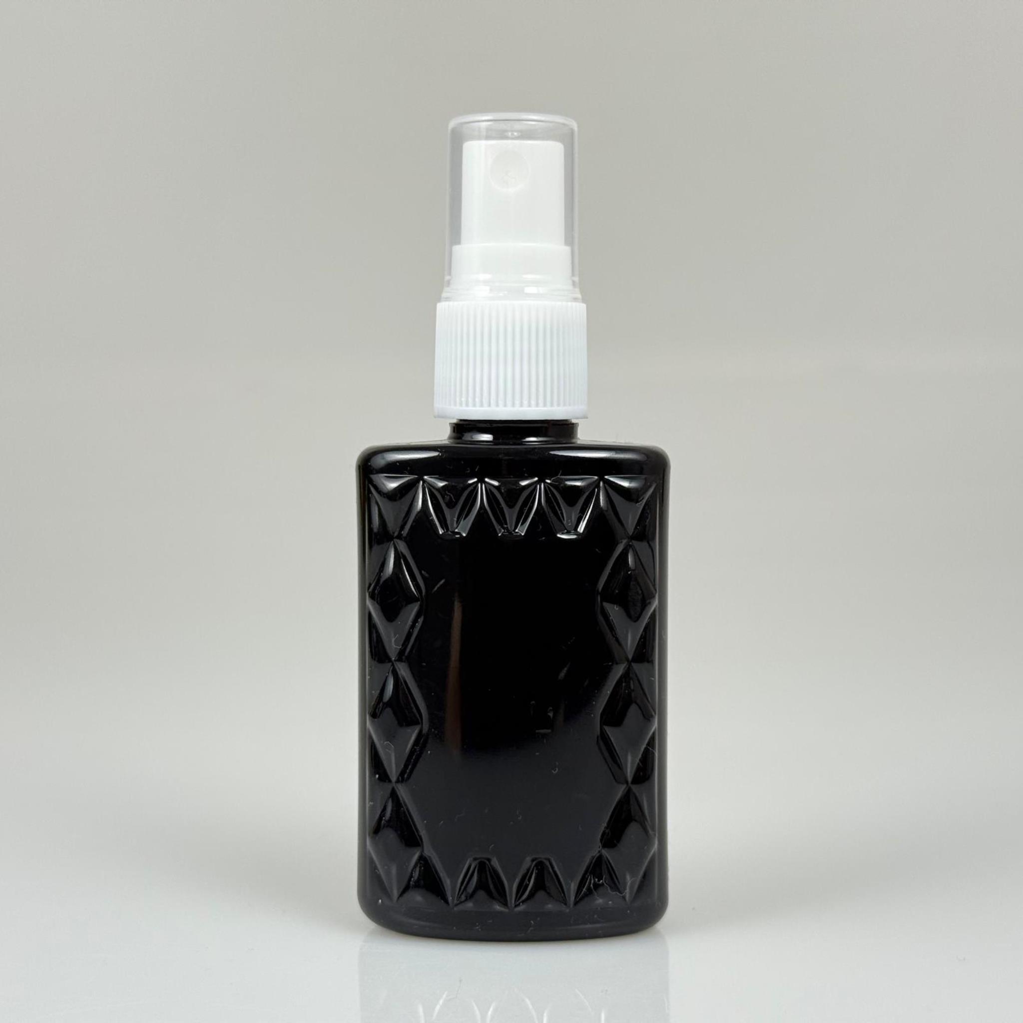 50 CC SİYAH PET KÖŞELİ PARFÜM ŞİŞESİ - BEYAZ SPREYLİ - 50 ML PLASTİK PARFÜM - KOLONYA ŞİŞESİ