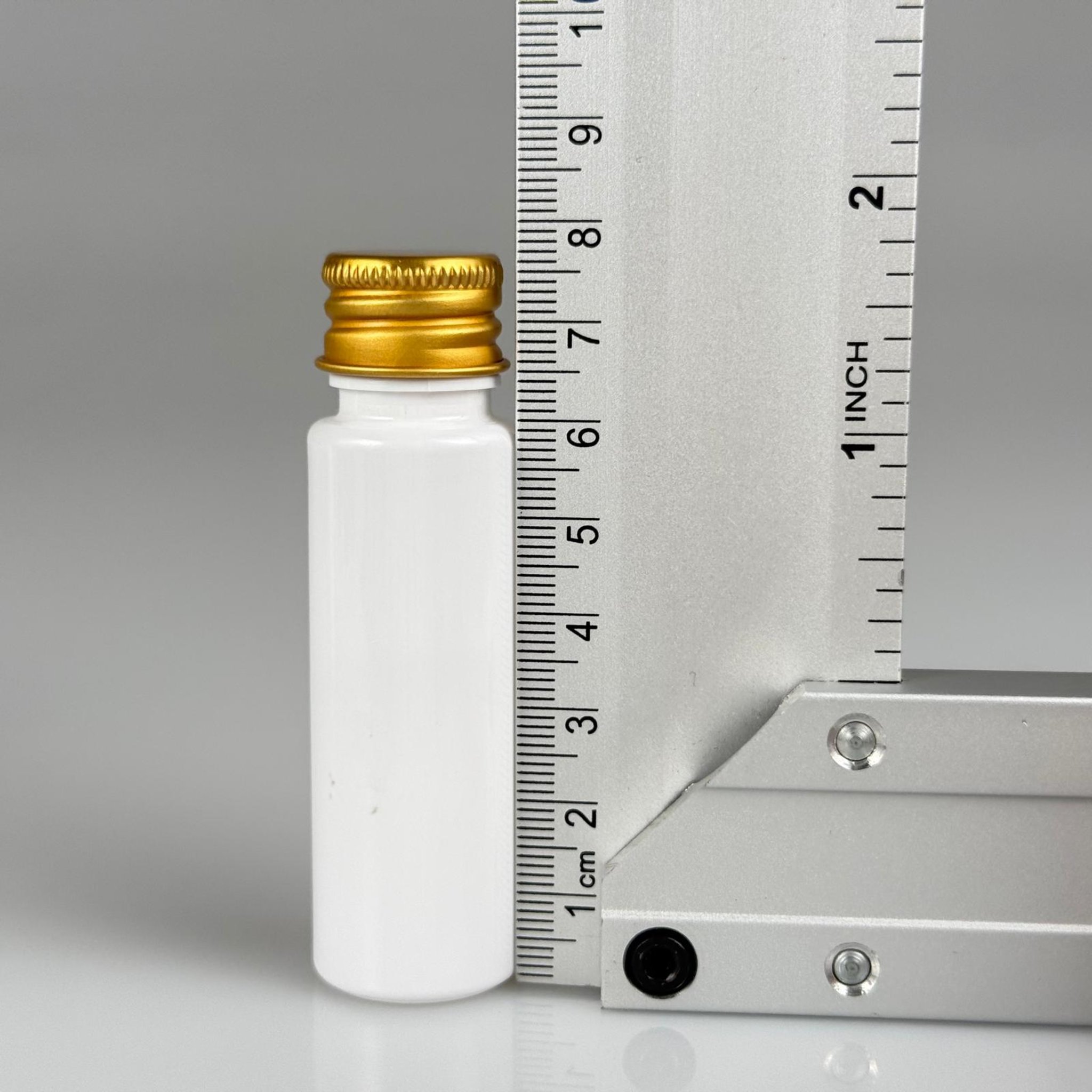 20 CC BEYAZ PET SHOT ŞİŞE - KÖPÜK CONTALI GOLD ALÜMİNYUM METAL KAPAKLI + KÖR TIPALI TAKIM - 20 ML PLASTİK ŞİŞE