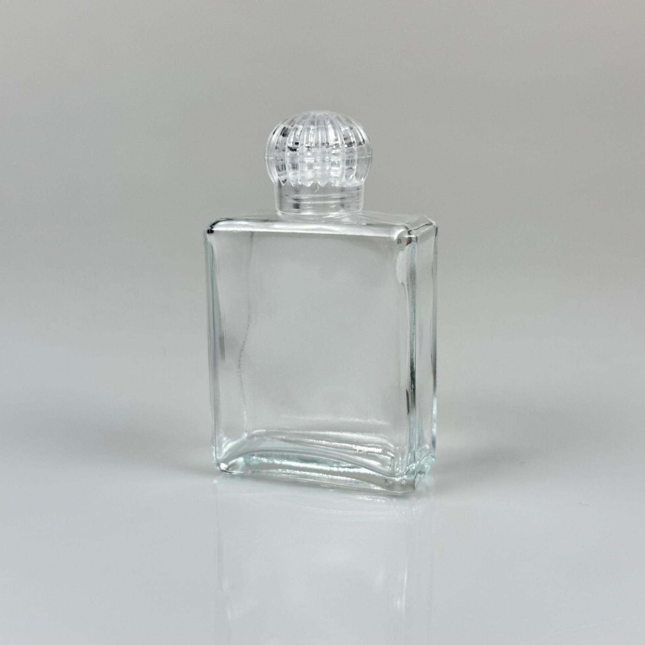 40 CC YASSI DİKDÖRTGEN KÖŞELİ KISA CAM ŞİŞE - KRİSTAL KAPAKLI KOLONYA TIPALI - 40 ML PRESTİJLİ ŞİŞE