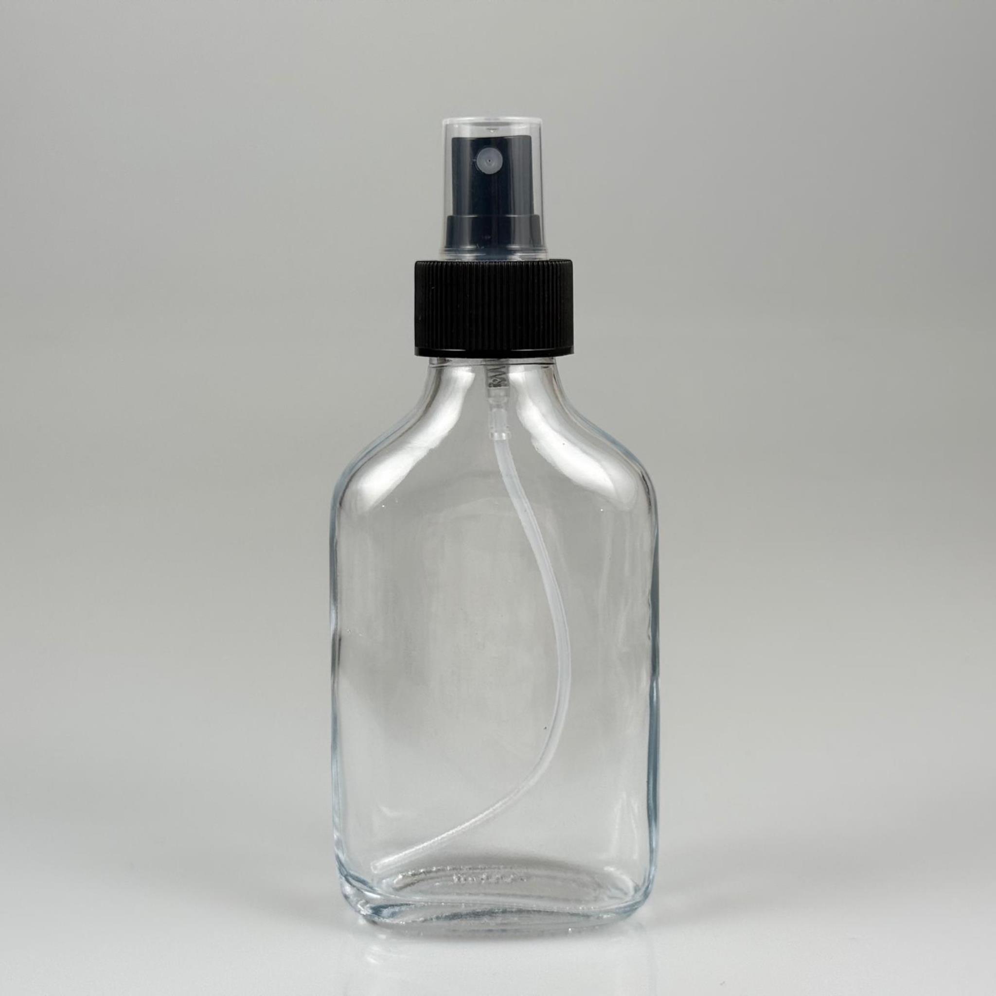100 CC YASSI CAM ŞİŞE - SİYAH SPREYLİ - 100 ML FISFIS CAM ŞİŞE