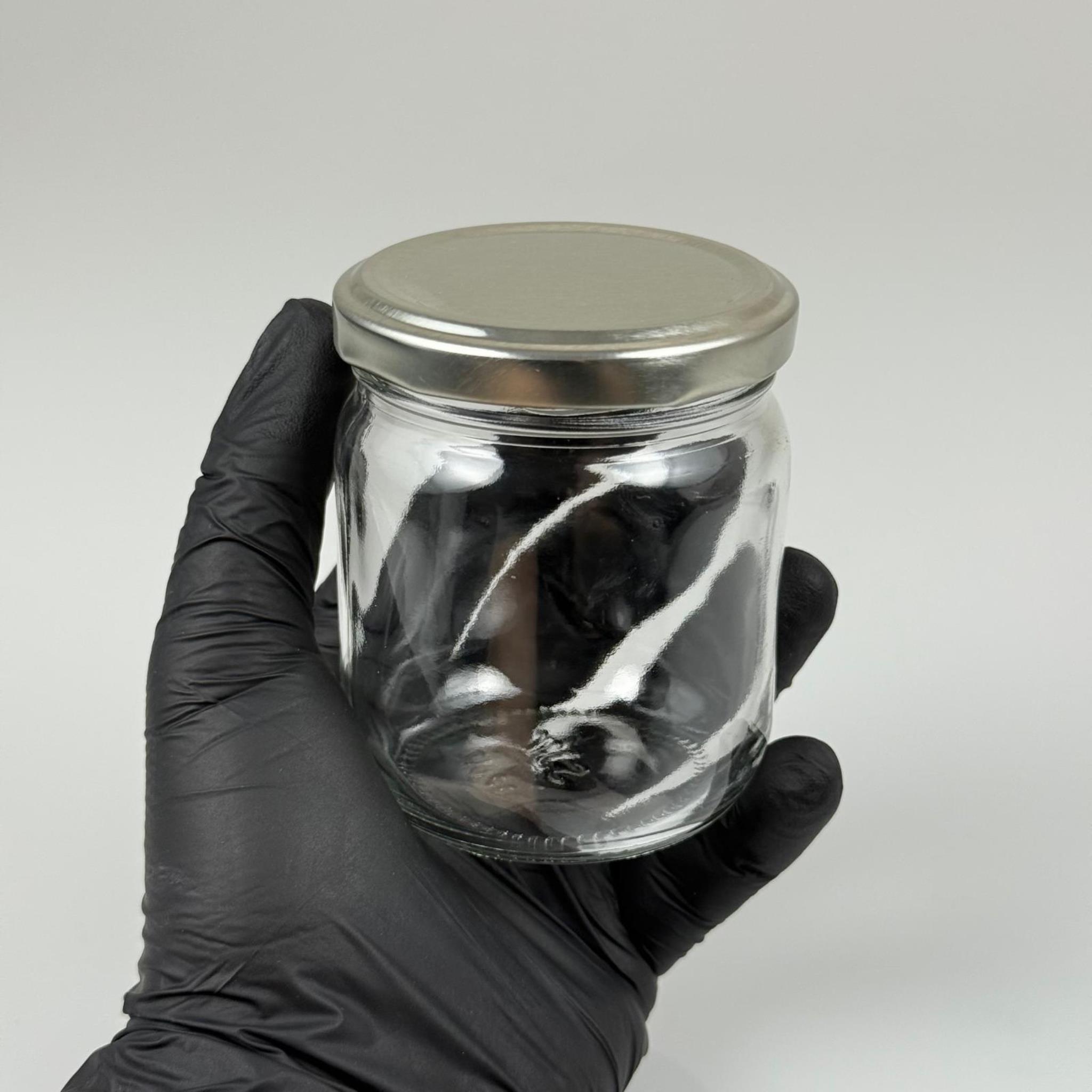 210 CC CAM KAVANOZ - GÜMÜŞ METAL KAPAKLI - 210 ML CAM KAVANOZ