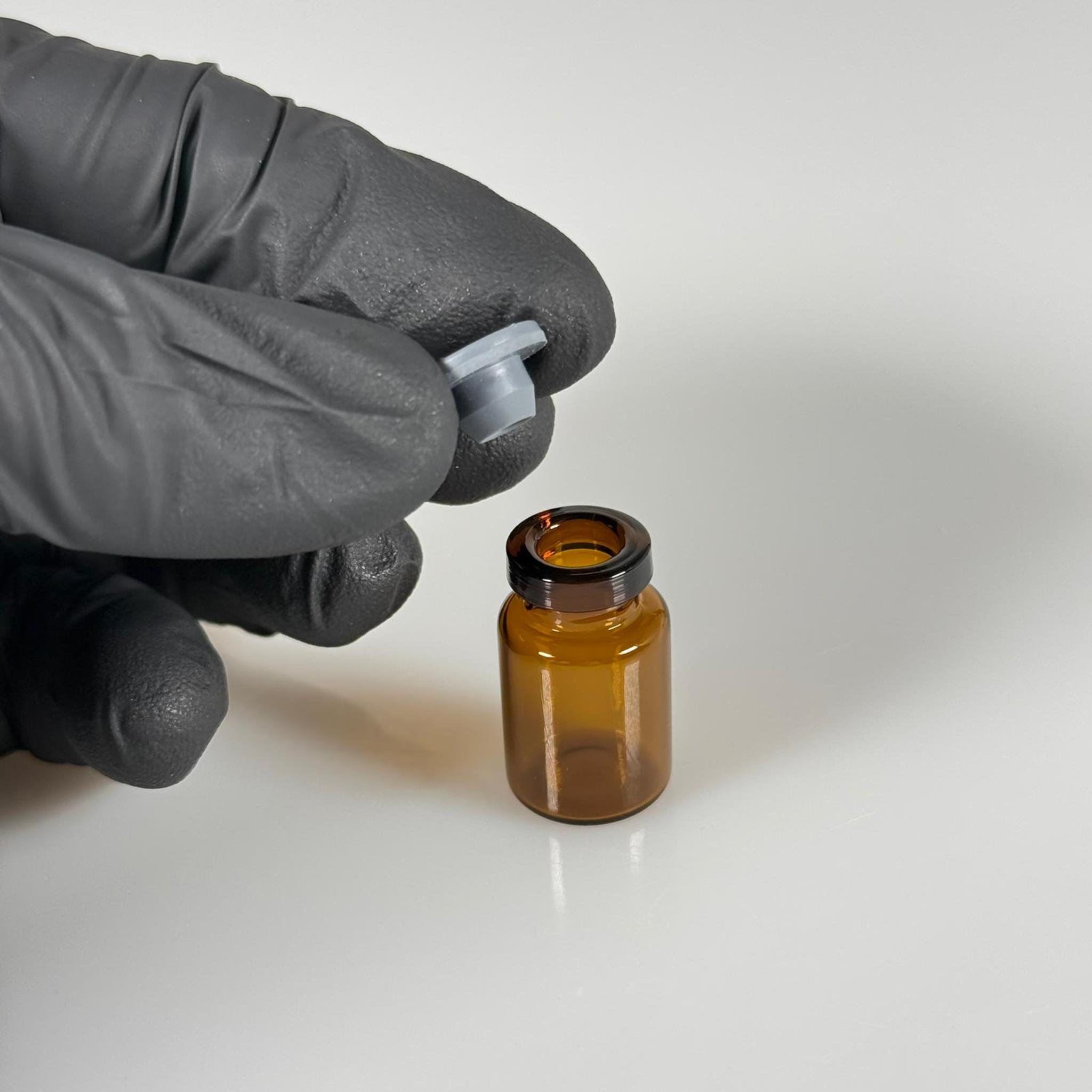 2 ML vial flakon şişe - 13 ağız 2 cc amber cam ilaç şişesi + kauçuk butil enjektör tıpası