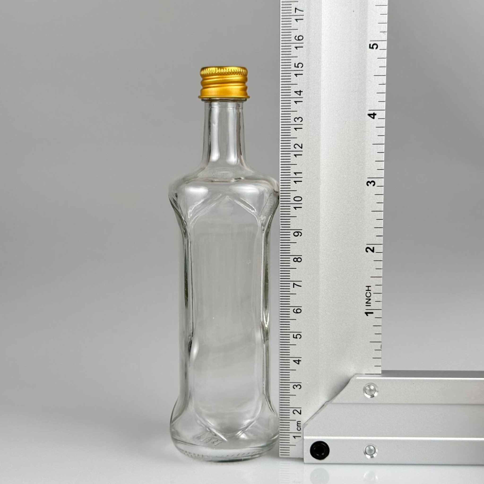 100 CC ŞEFFAF CAM DORİKA  ŞİŞE + GOLD ALÜMİNYUM METAL KAPAKLI TAKIM - 100 ML SOS ŞİŞESİ