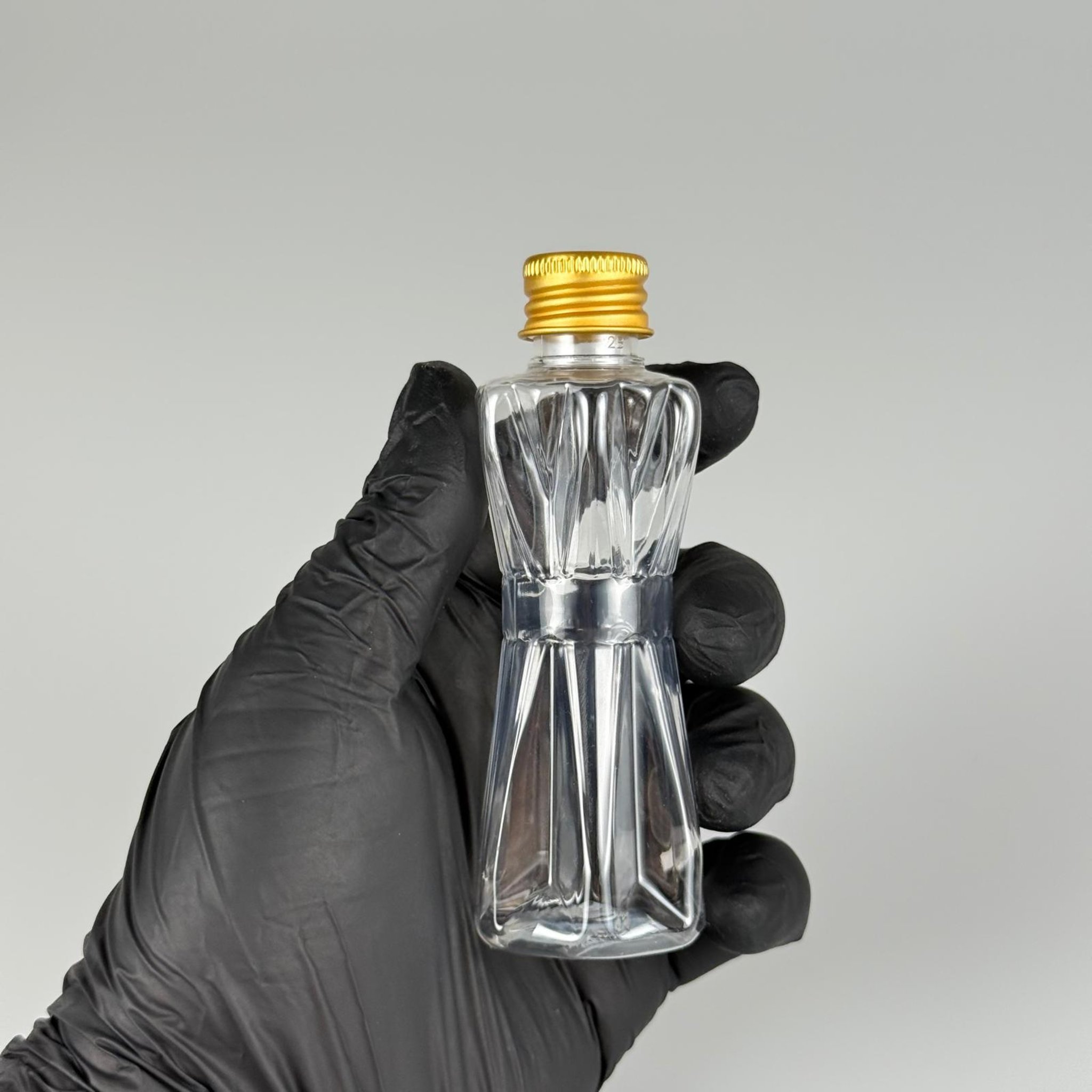 50 CC ELMAS MODEL PET ŞİŞE + KÖPÜK CONTALI GOLD ALÜMİNYUM METAL KAPAKLI TAKIM - 50 ML PLASTİK ŞİŞE
