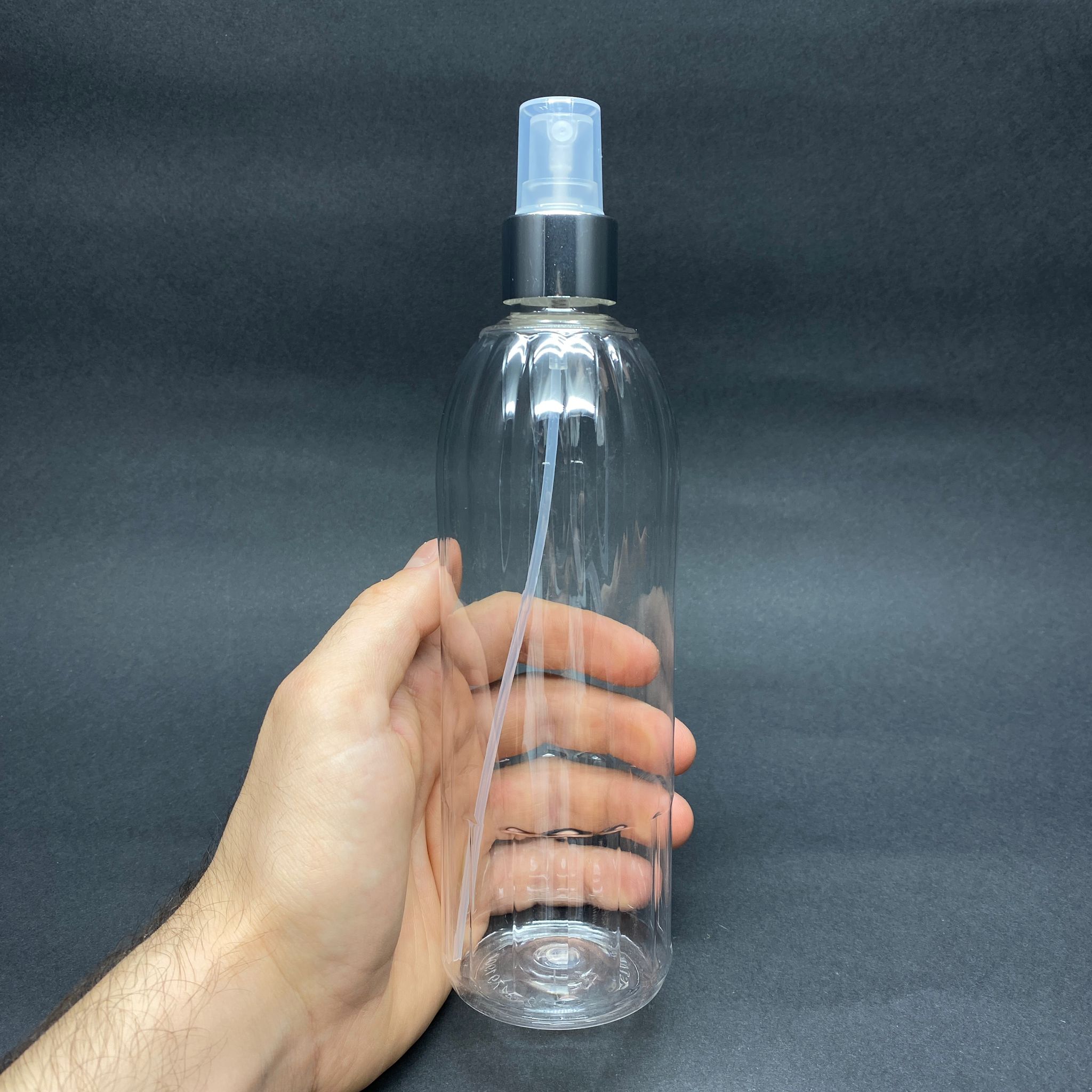 400 CC MANDALİNA MODEL PET ŞİŞE - GÜMÜŞ SPREYLİ - 400 ML PLASTİK SPREYLİ ŞİŞE