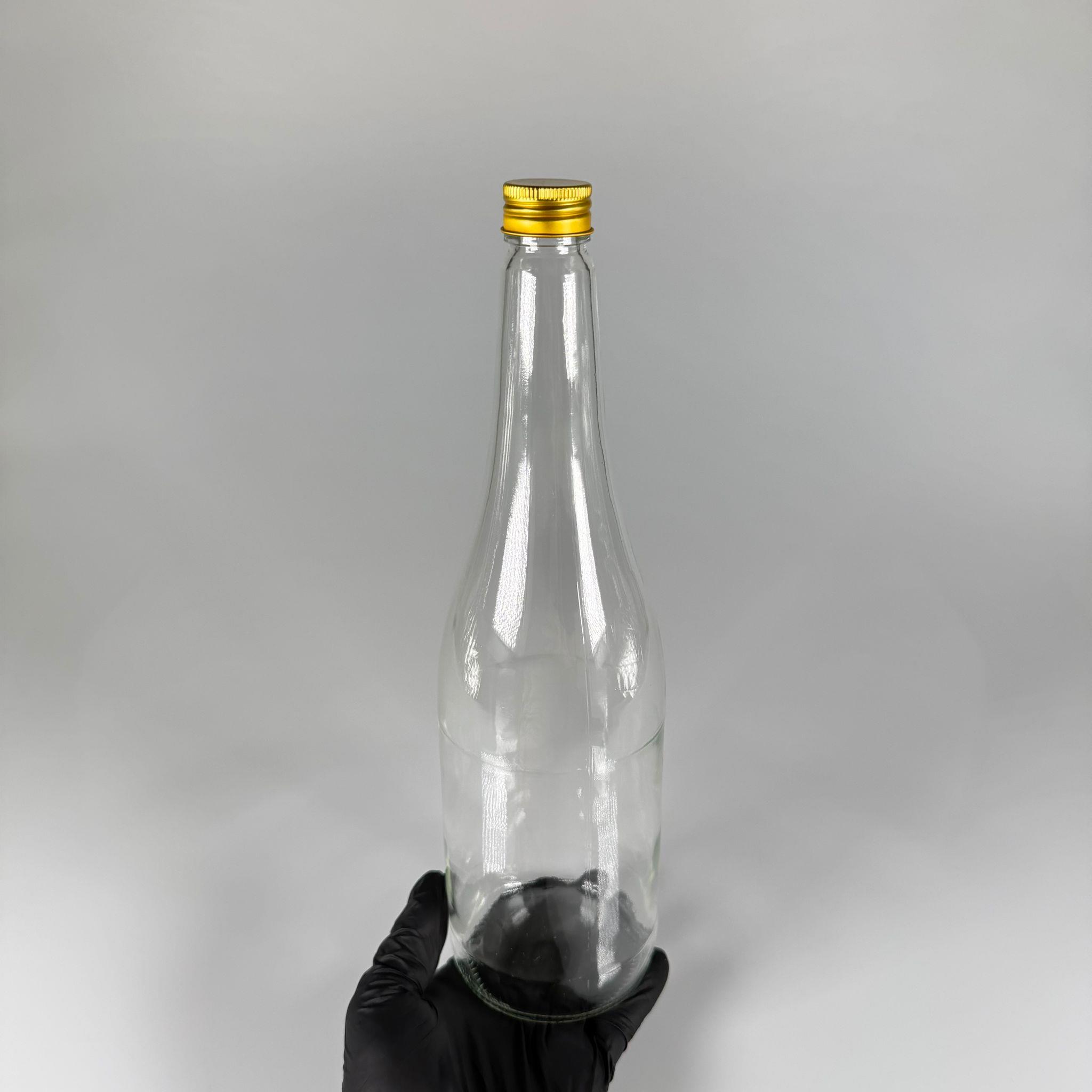 1000 ML LÜKS CAM SU ŞİŞESİ - 1000 CC BOŞ CAM SU ŞİŞELERİ - GOLD ALÜMİNYUM METAL KAPAKLI (ELLE AÇILIP KAPANABİLİR) - RESTORAN, CAFE, OTEL VS İÇİN PREMİUM CAM ŞİŞE