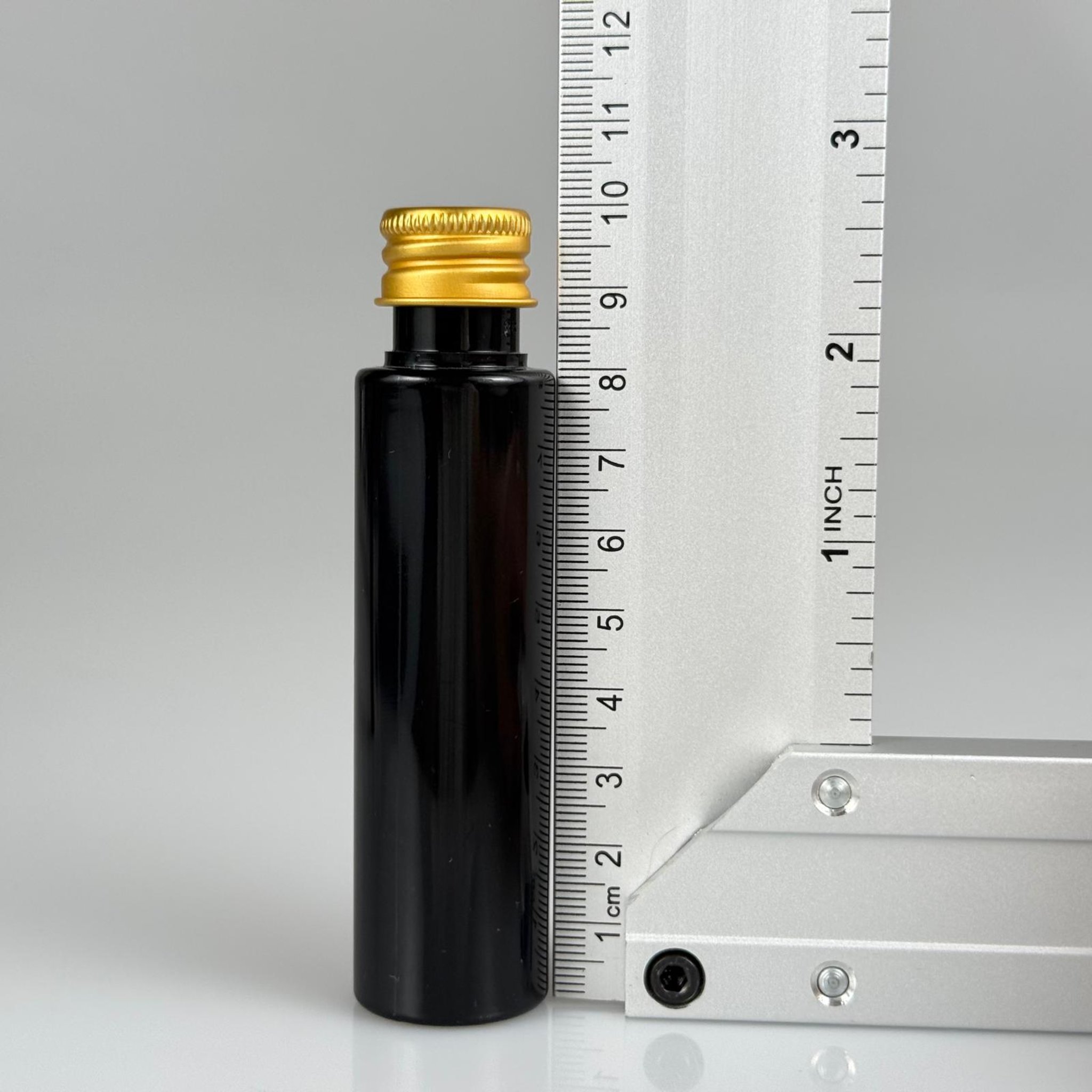 35 CC PET ŞİŞE - KÖPÜK CONTALI GOLD ALÜMİNYUM METAL KAPAKLI + KÖR TIPALI TAKIM - 35 ML SİYAH PET ŞİŞE