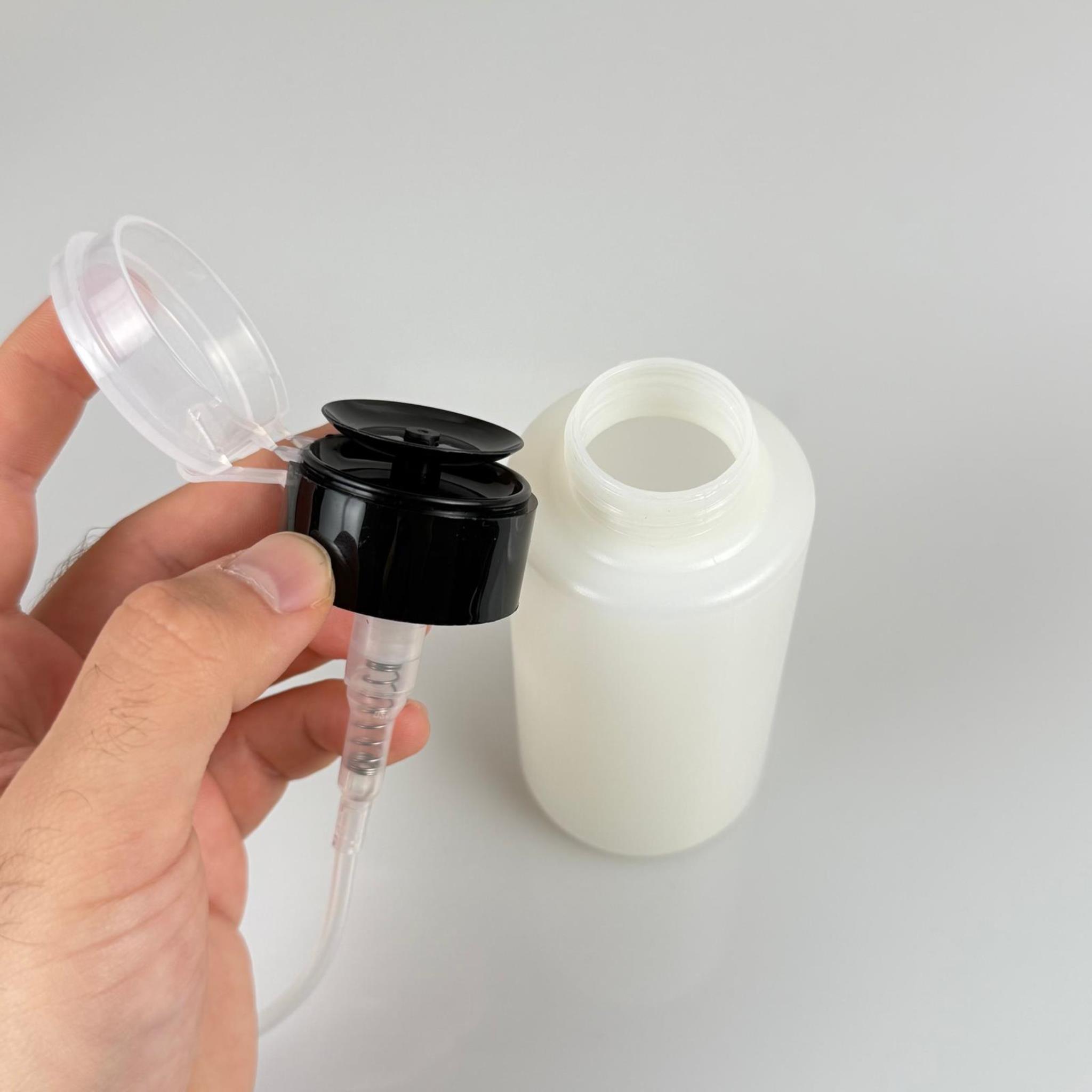 200 ML ASETON ŞİŞESİ - BASMALI ASETON POMPALI 200 CC YARI SAYDAM POLİETİLEN ŞİŞE