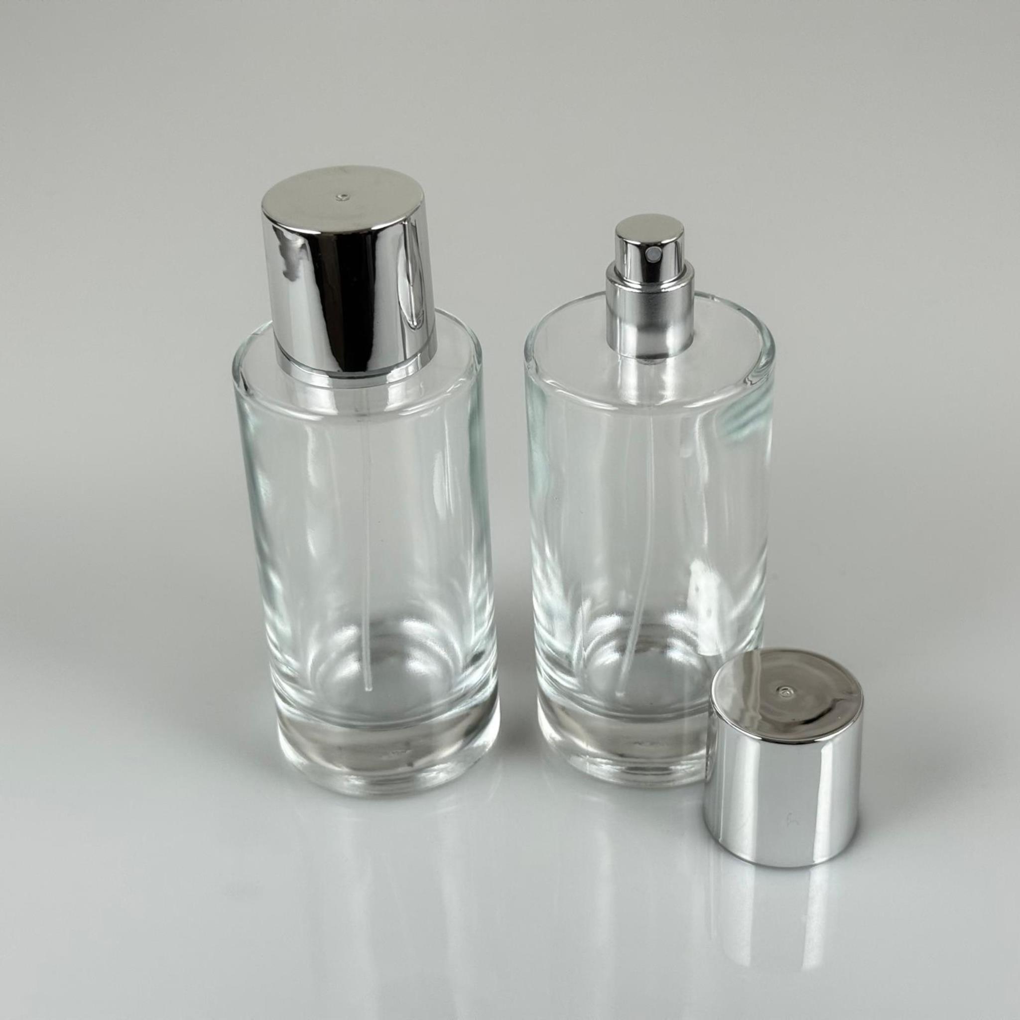 100 ML SİLİNDİR MODEL SAVAGE PARFÜM ŞİŞESİ - GÜMÜŞ METAL SPREYLİ + GÜMÜŞ GENİŞ KAPAKLI (AĞIZ 15 MM GEÇME KOLAY KAPAMA)