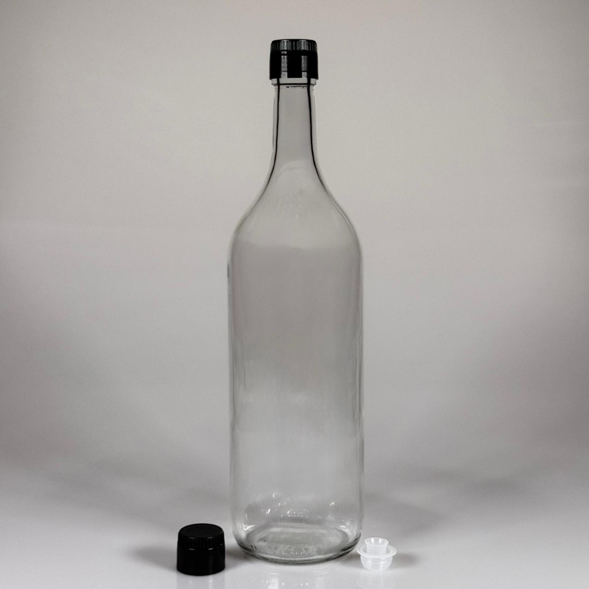 1500 CC CAM ŞİŞE ŞEFFAF - YEŞİL AKITICILI DROP STOP KAPAKLI - 1500 ML CAM ŞİŞE - 1,5 LT CAM ŞİŞE