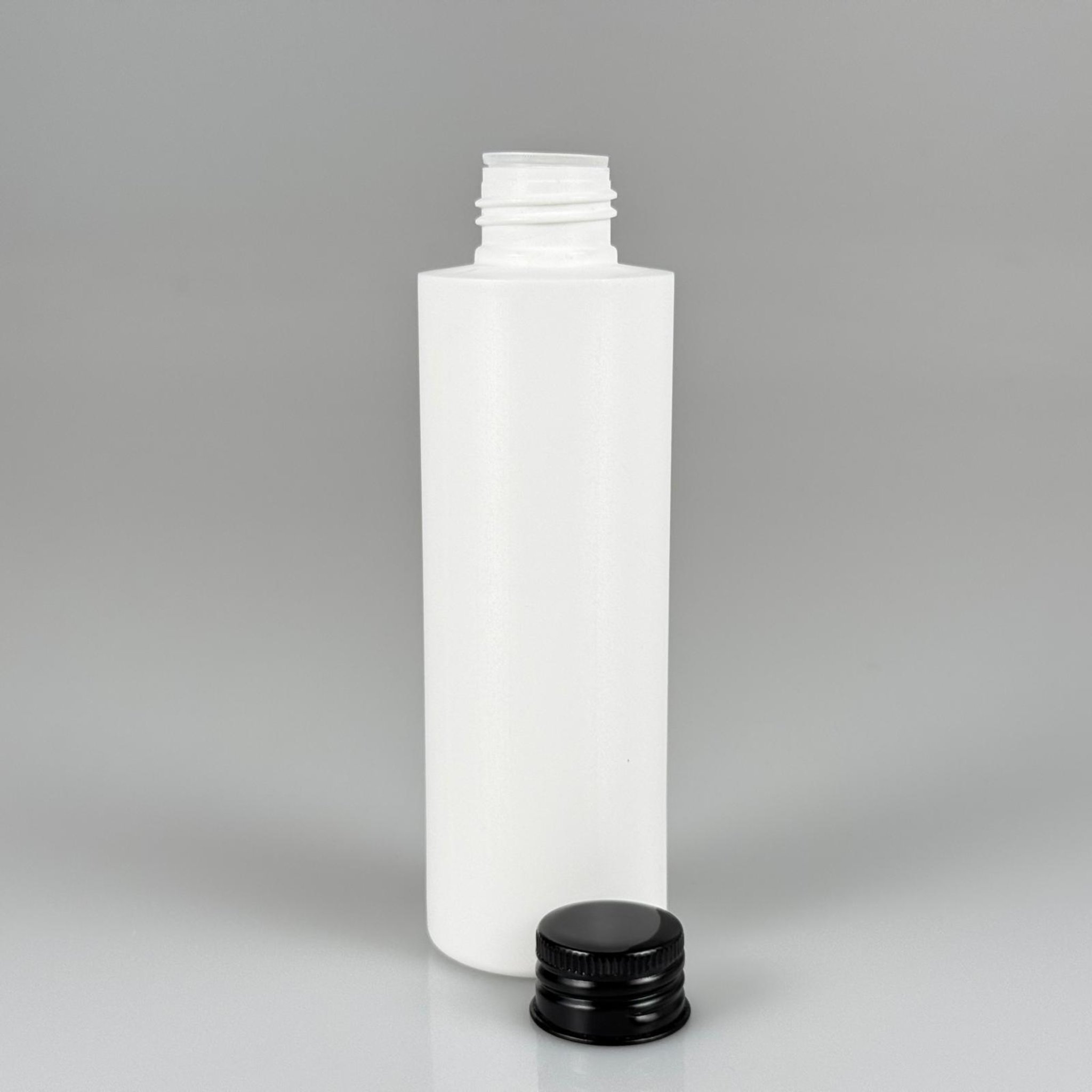 150 CC MAT BEYAZ SERT POLİETİLEN ASETON ŞİŞESİ (24 AĞIZ) + KÖPÜK CONTALI SİYAH METAL ALÜMİNYUM KAPAK + KOLONYA TIPALI TAKIM - 150 ML KAPAKLI BEYAZ PLASTİK ŞİŞELER