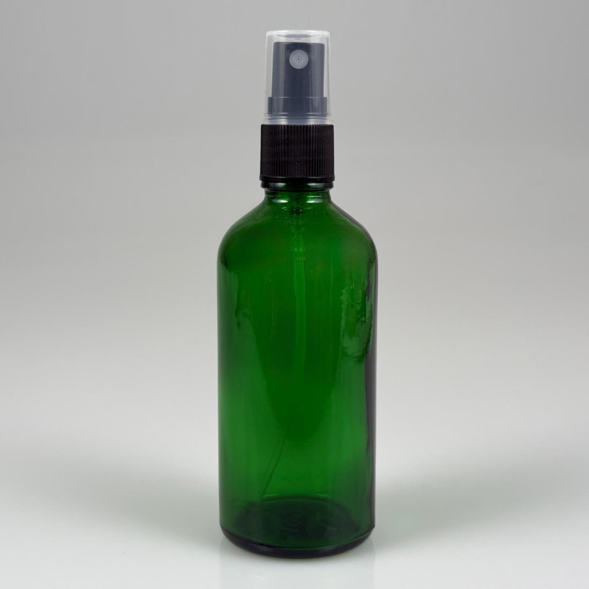 100 CC YEŞİL CAM ŞİŞE SİYAH SPREYLİ TAKIM - 100 ML SPREYLİ ŞİŞE