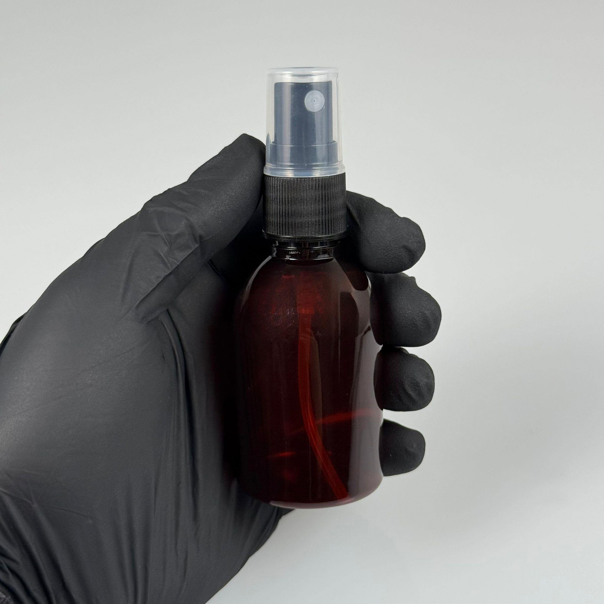 50 CC AMBER PET ŞİŞE - SİYAH SPREYLİ - 50 ML KAHVERENGİ PLASTİK ŞİŞE