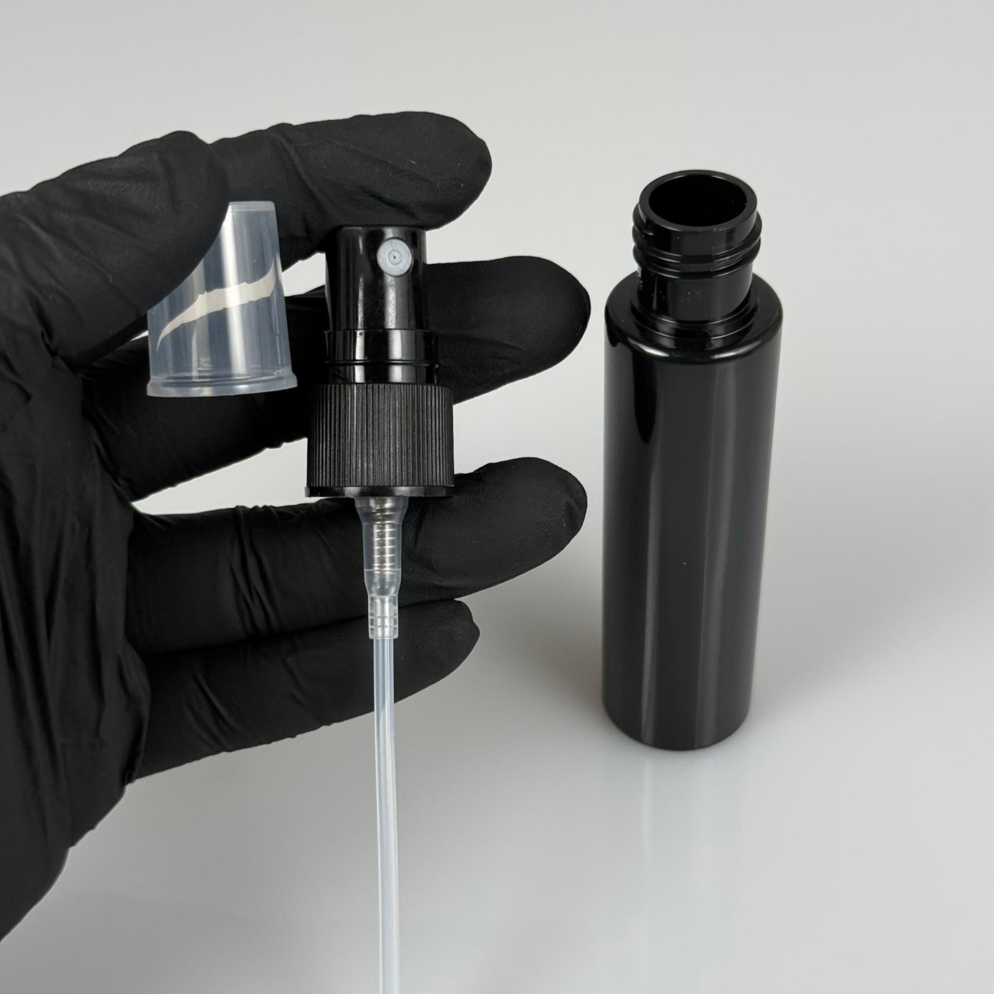 35 CC PET ŞİŞE SİYAH - SİYAH SPREYLİ - 35 ML PLASTİK SPREY ŞİŞE