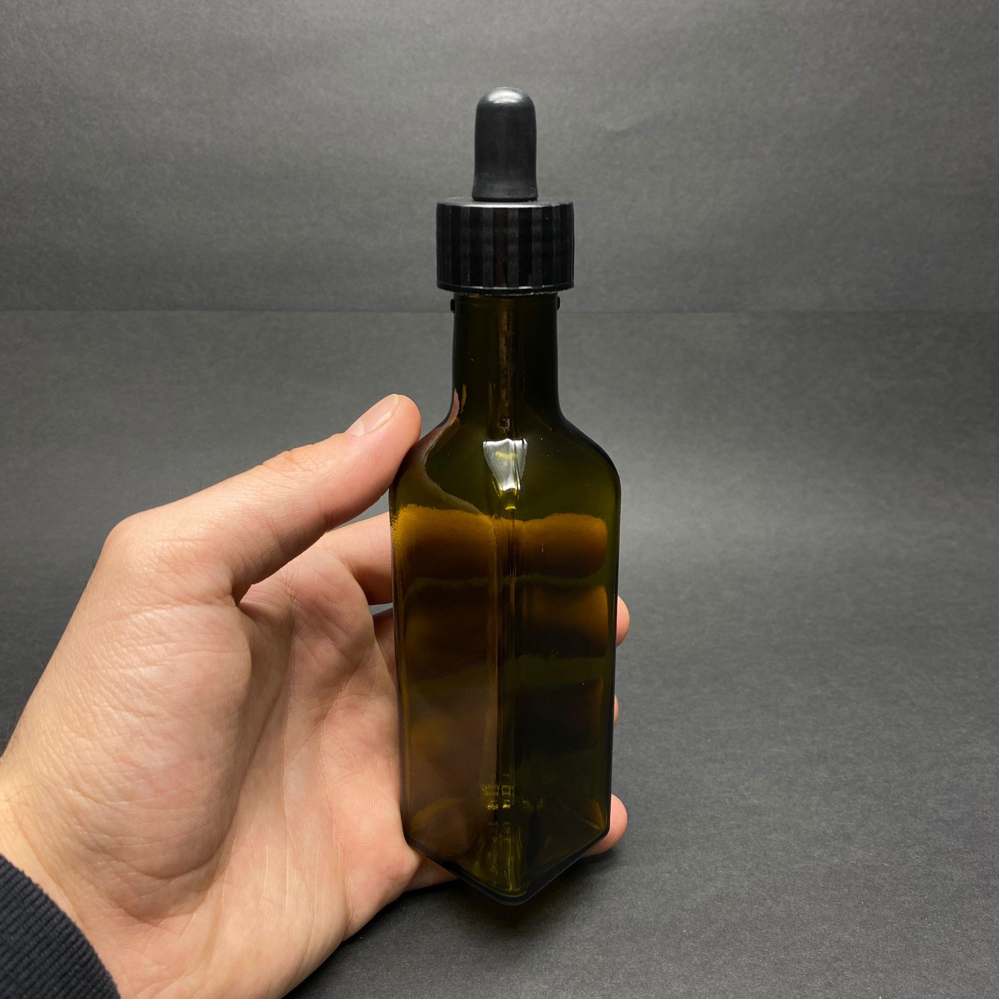100 CC YEŞİL MARASKA CAM DAMLALIKLI ŞİŞE - SİYAH EMZİK - SİYAH PLASTİK KAPAK - 100 ML CAM DAMLALIKLI ŞİŞE