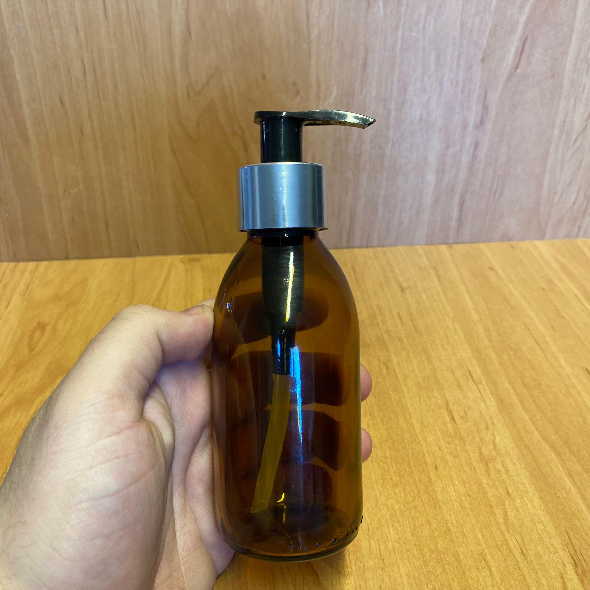 150 CC AMBER CAM ŞİŞE - GÜMÜŞ POMPALI - 150 ML KAHVERENGİ POMPALI ŞİŞE