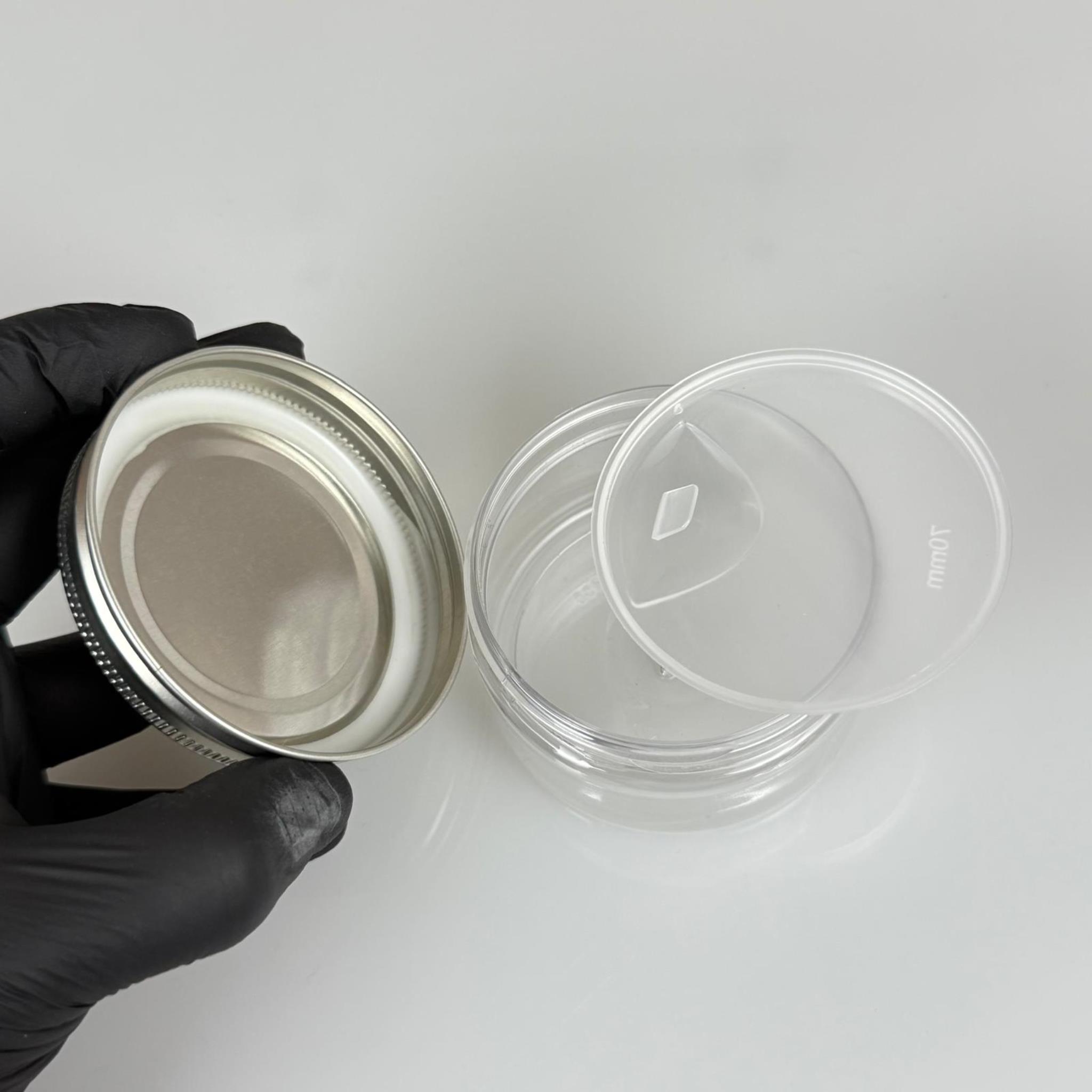 100 ML SERT PET KAVANOZ + GÜMÜŞ METAL KAPAK + İÇ TIPA - 100 CC KALIN ŞEFFAF PLASTİK KAVANOZ GÜMÜŞ METAL KAPAKLI İÇ TIPALI TAKIM - KREM KAVANOZLARI