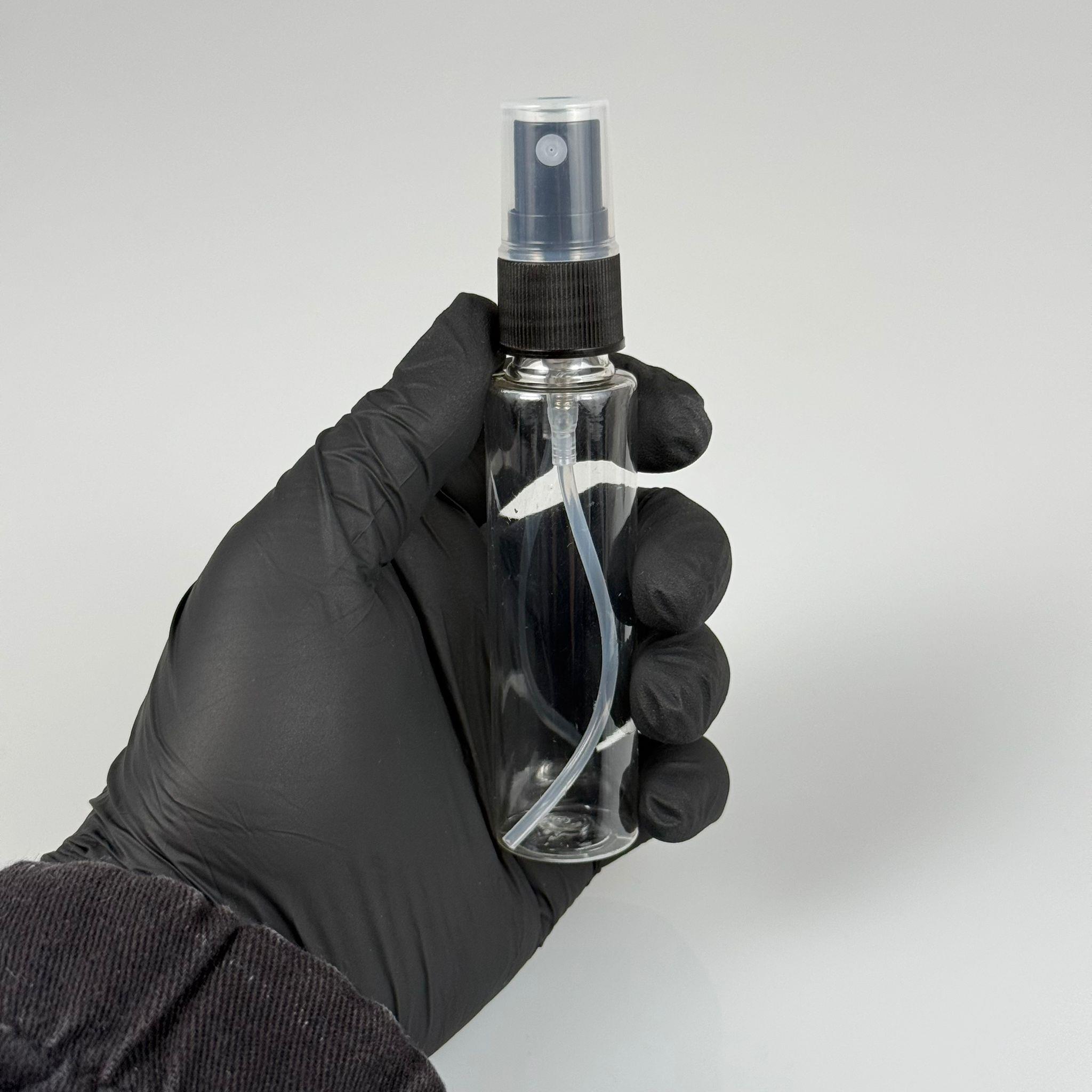35 CC PET ŞİŞE ŞEFFAF - SİYAH SPREYLİ - 35 ML PLASTİK SPREY ŞİŞE