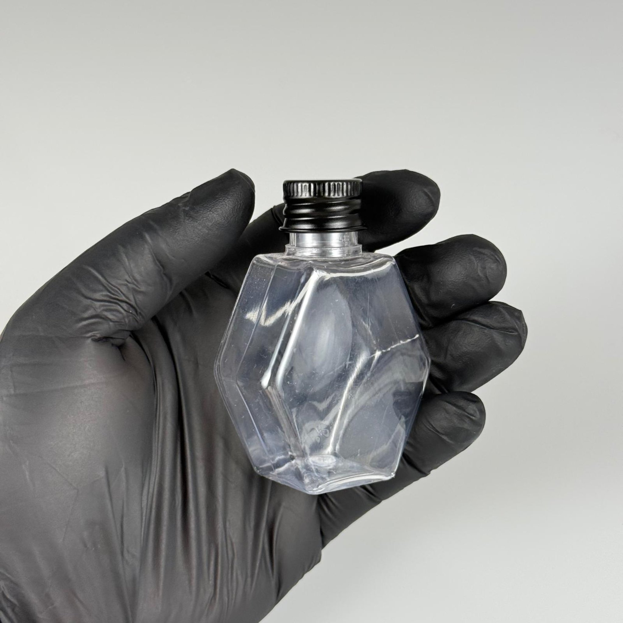 40 CC ALTIGEN PET ŞİŞE - KÖPÜK CONTALI SİYAH ALÜMİNYUM METAL KAPAKLI TAKIM - 40 ML ŞEFFAF PET ŞİŞE