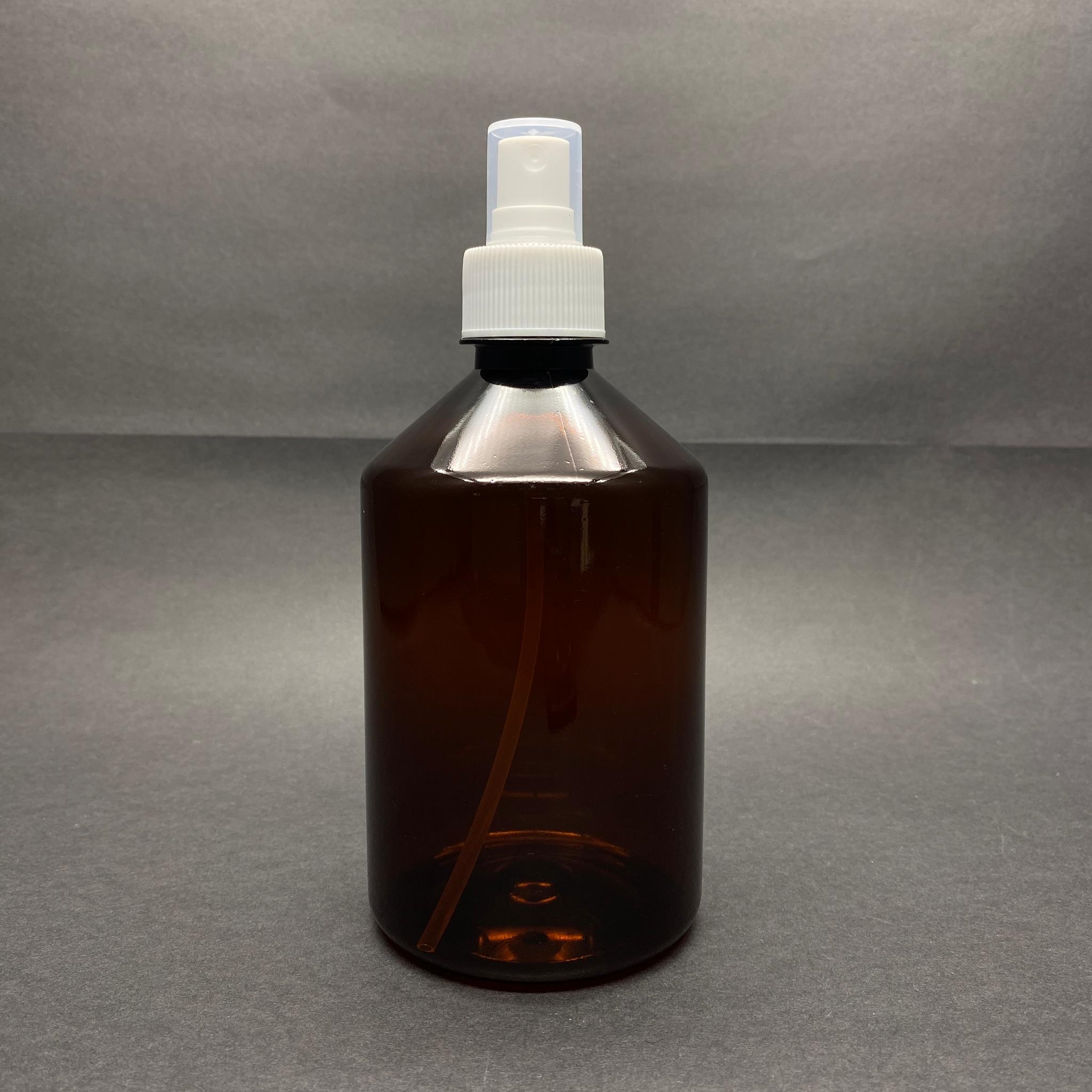 500 CC AMBER SERT PLASTİK ŞİŞE - BEYAZ PARMAK SPREYLİ - TOMBUL MODEL - 500 ML KAHVERENGİ SPREYLİ PET ŞİŞE