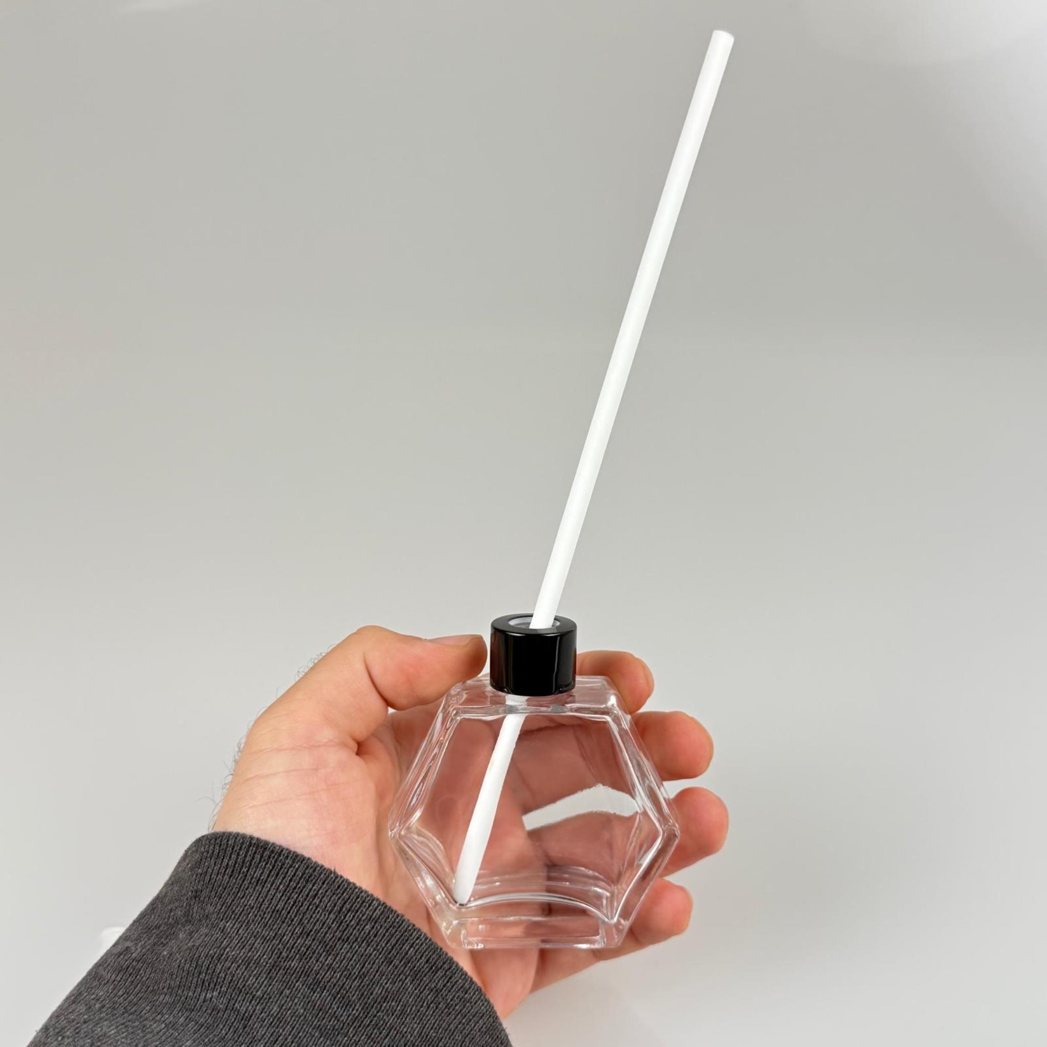 ALTIGEN MODEL CAM BAMBU ODA KOKUSU ŞİŞESİ + METAL SİYAH KAPAK + TIPA + KALIN BEYAZ FİBER BAMBU ÇUBUK - 50 ML SET TAKIM - HEDİYELİK PROMOSYON DİFFUSER ŞİŞELERİ