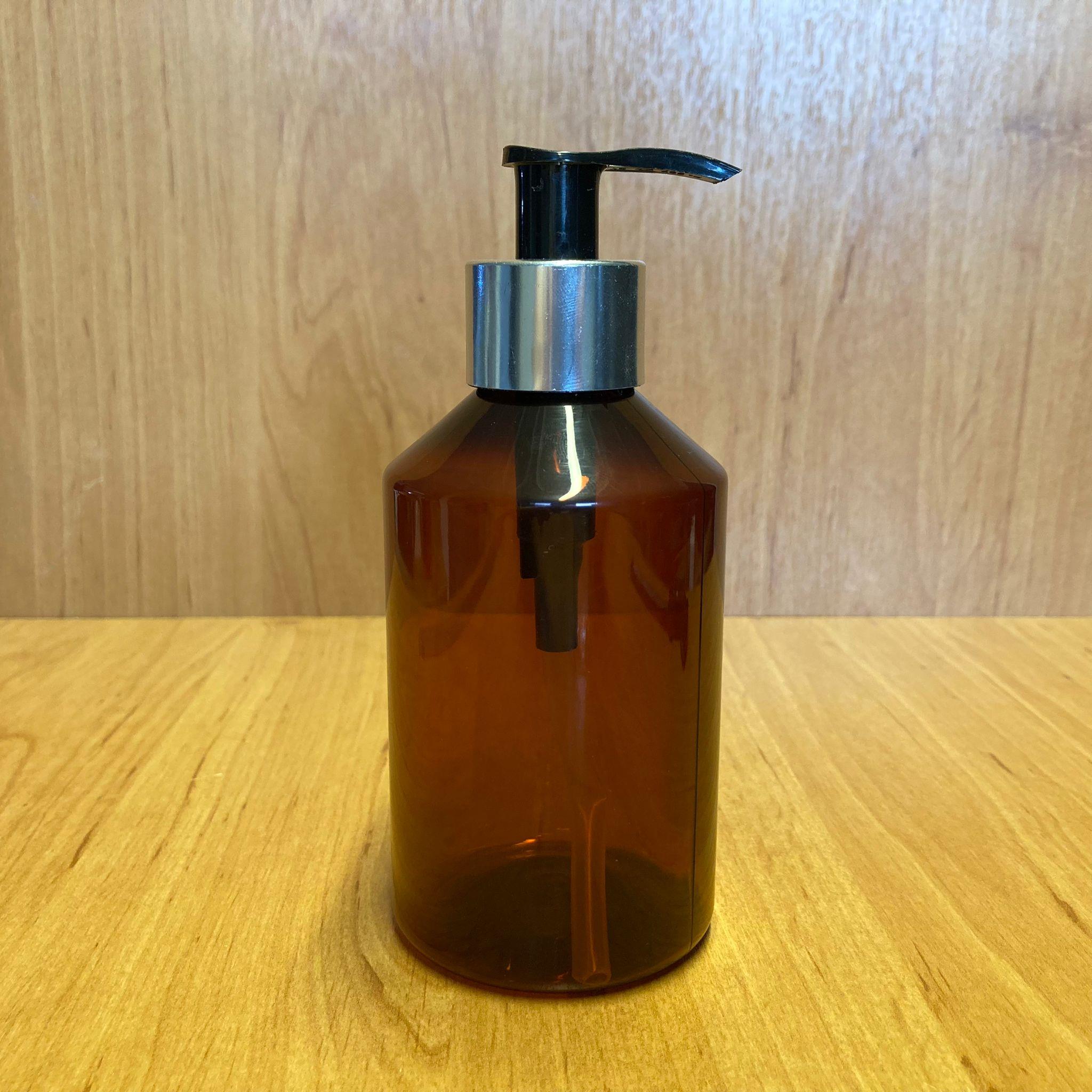 250 CC AMBER PLASTİK ŞİŞE - GÜMÜŞ POMPALI - 250 ML KAHVERENGİ BOŞ PLASTİK ŞİŞE