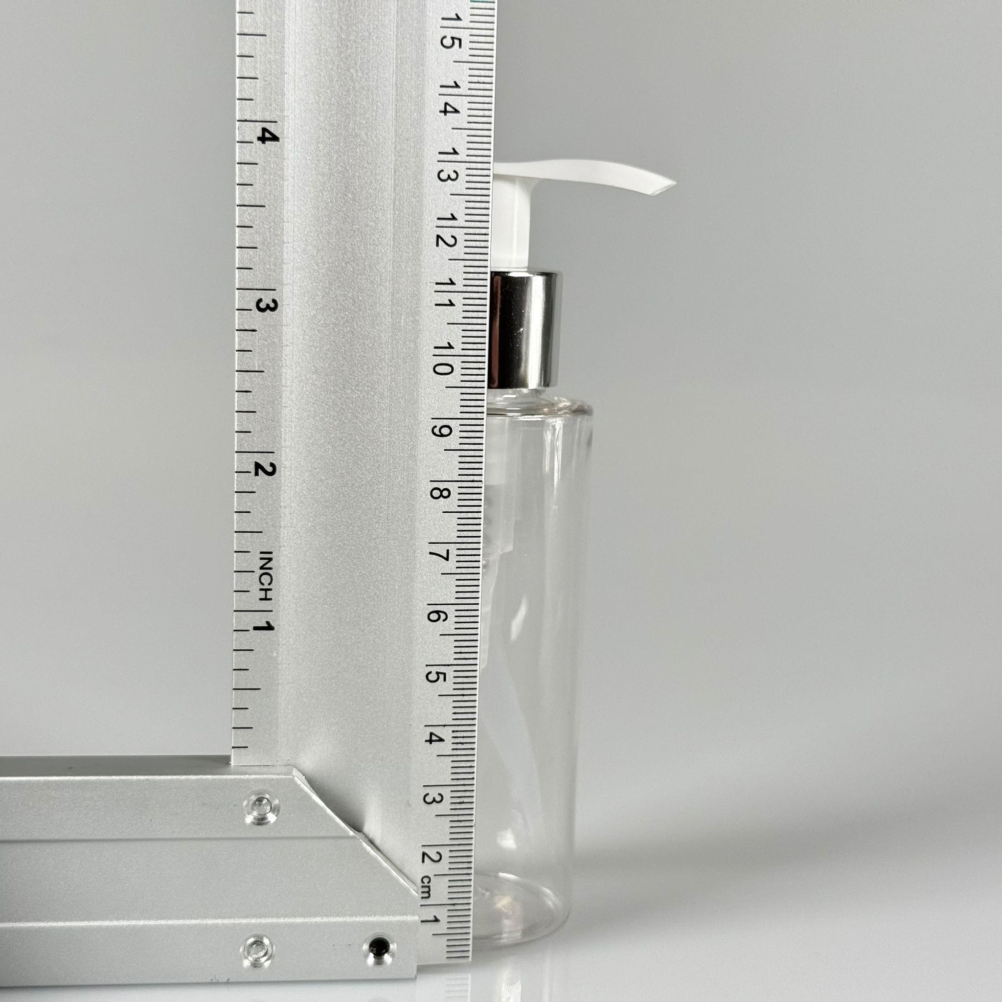 100 CC SİLİNDİR KESKİN KÜT MODEL SERT (17 GR) PET ŞİŞE - GÜMÜŞ SIVI SABUN POMPALI - JEL, PEELING, SERUM, GÜNEŞ KREMİ GİBİ YOĞUN KIVAMLI SIVILAR İÇİN- AĞIZ ÇAPI 24 MM - ŞEFFAF