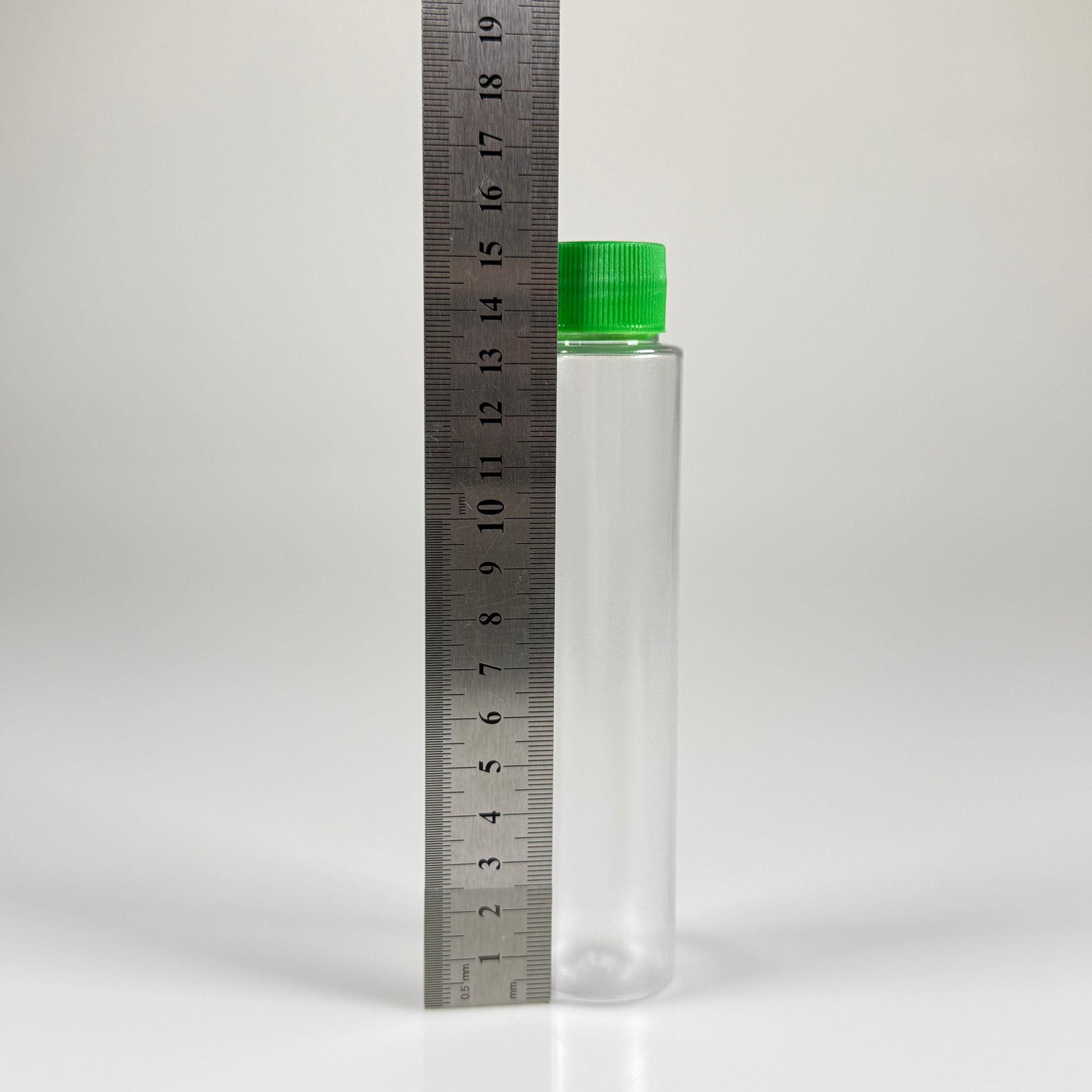 100 CC UZUN SİLİNDİR BUĞULU PET ŞİŞE (24 GR)  - CONTALI YEŞİL KAPAKLI - 100 ML BİBERİYE SUYU, LAVANTA YAĞI, SAÇ SERUM, TONİK VB İÇİN PLASTİK KOZMETİK AMBALAJLARI