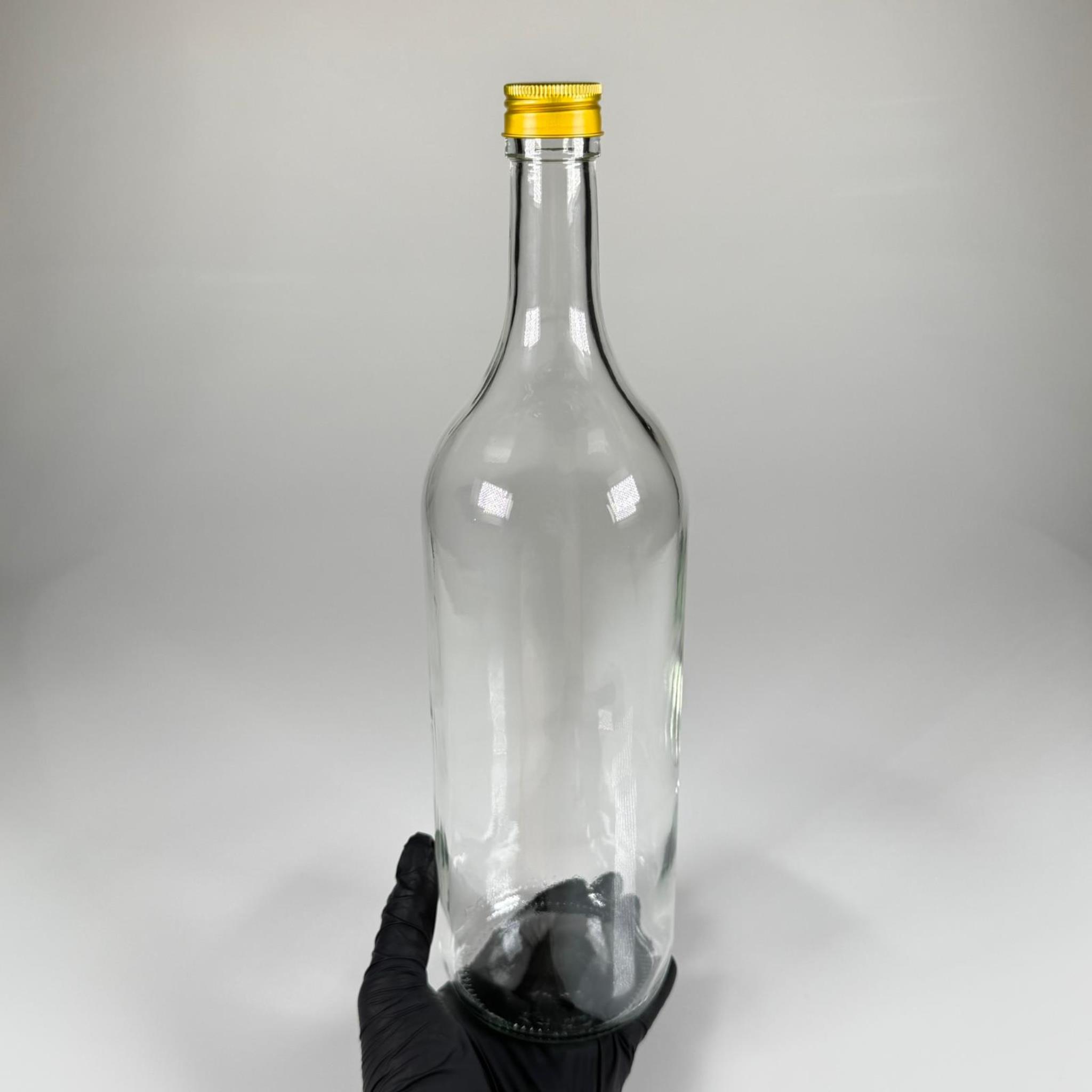 1500 CC ŞEFFAF CAM ŞİŞE - GOLD METAL ALÜMİNYUM KAPAKLI - 1500 ML YAĞ ŞİŞESİ - SİRKE ŞİŞESİ - 1,5 LİTRE CAM ŞİŞE