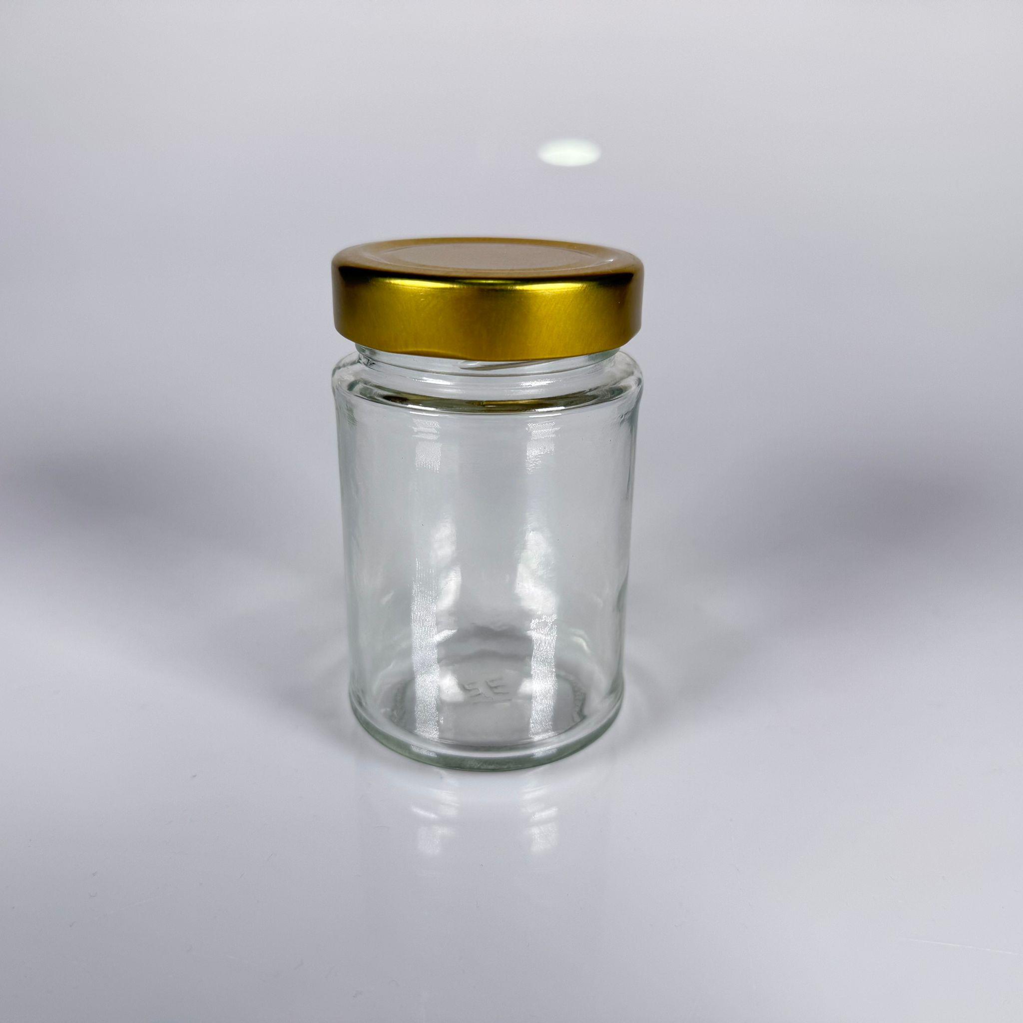 220 CC ALMAN ERGO KAVANOZ - GOLD METAL KAPAKLI - 220 ML DERİN KAPAKLI VASO PESTI BARİLLA CAM KAVANOZ - ŞİŞECAM ÜRÜN KODU: 100822