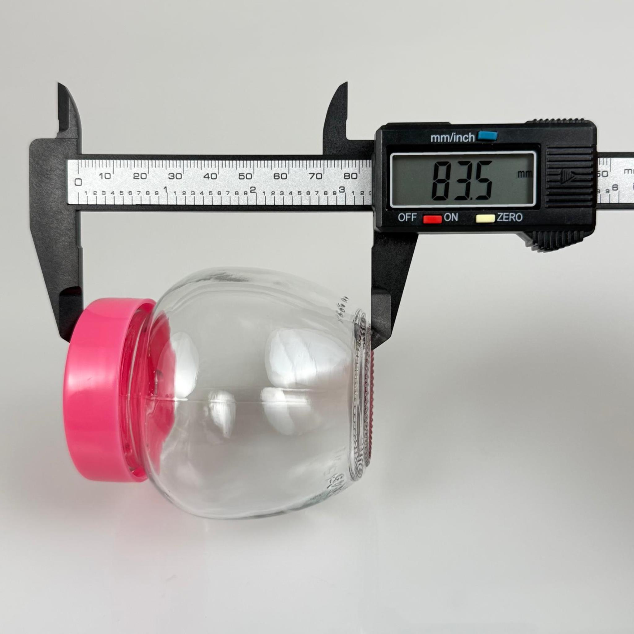 210 CC YUMURTA CAM KAVANOZ + PEMBE PLASTİK KAPAK - 210 ML PLASTİK KAPAKLI CAM KAVANOZ