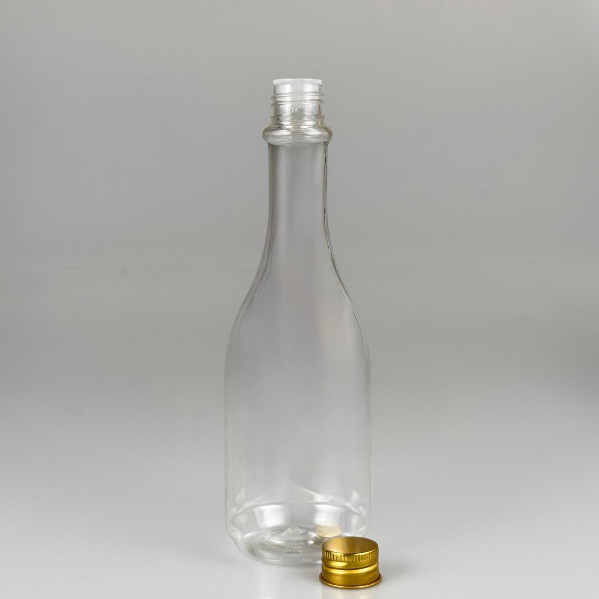 400 CC ŞEFFAF ELİT MODEL PET ŞİŞE (24 AĞIZ) + KÖPÜK CONTALI GOLD METAL ALÜMİNYUM KAPAK + KOLONYA TIPALI TAKIM - 400 ML KAPAKLI PLASTİK ŞİŞELER